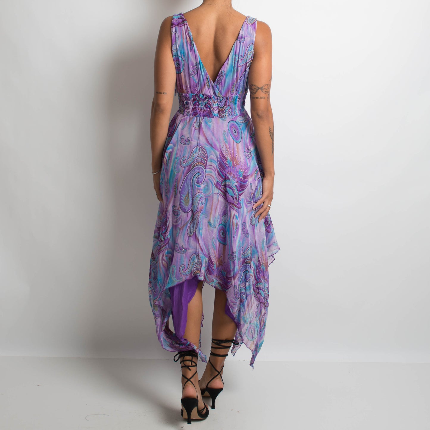 ROBE MIDI À MOTIFS VIOLET