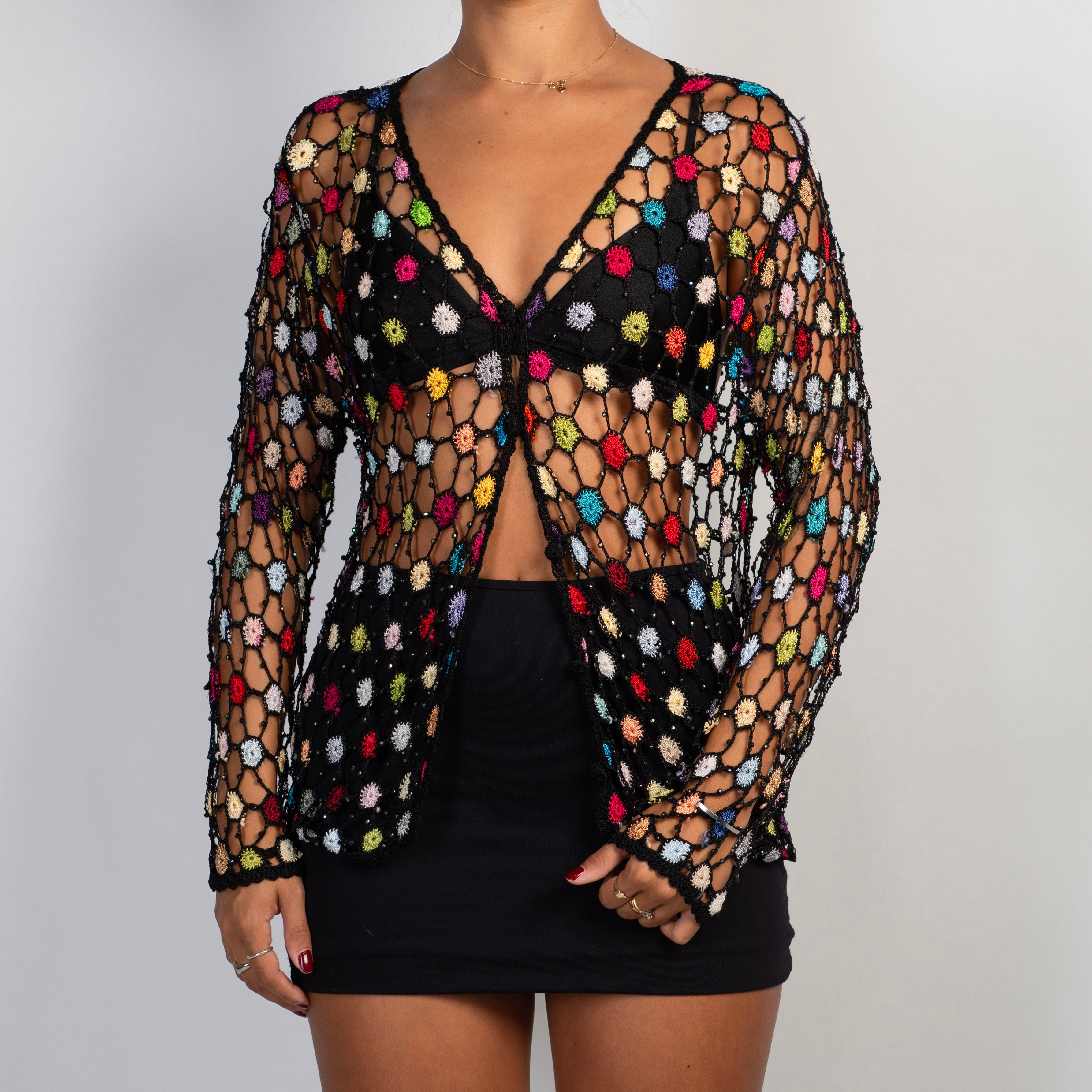 COLOURFUL CROCHET CARDIGAN