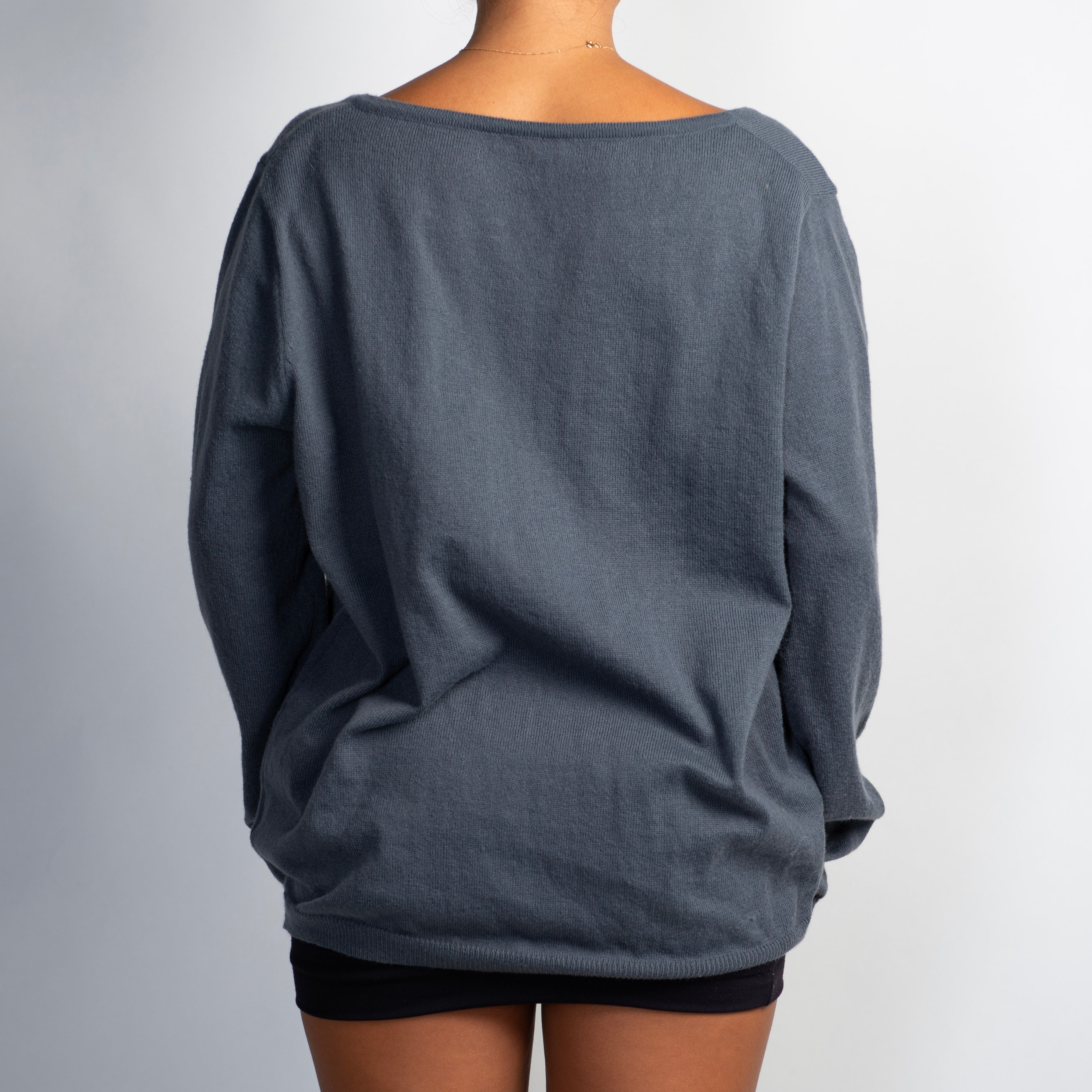STEEL BLUE KNIT CARDIGAN