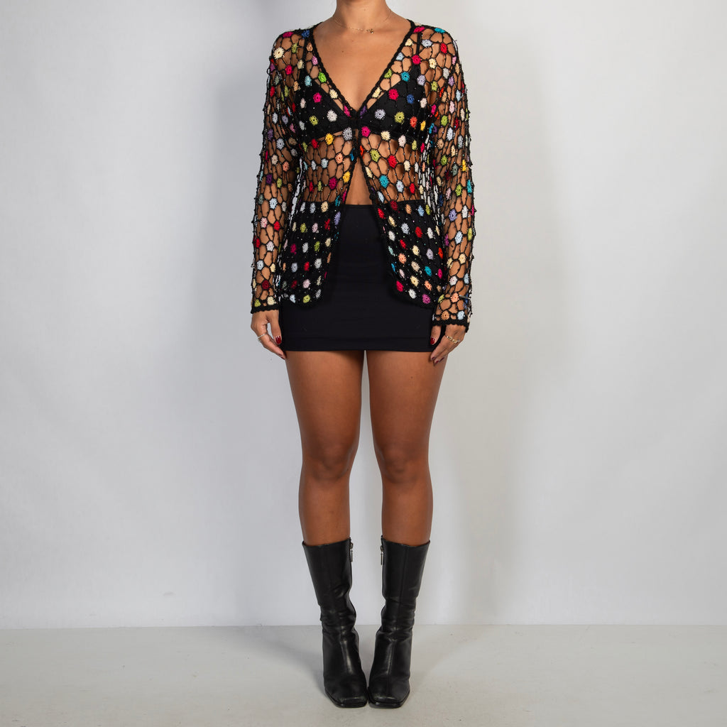 COLOURFUL CROCHET CARDIGAN