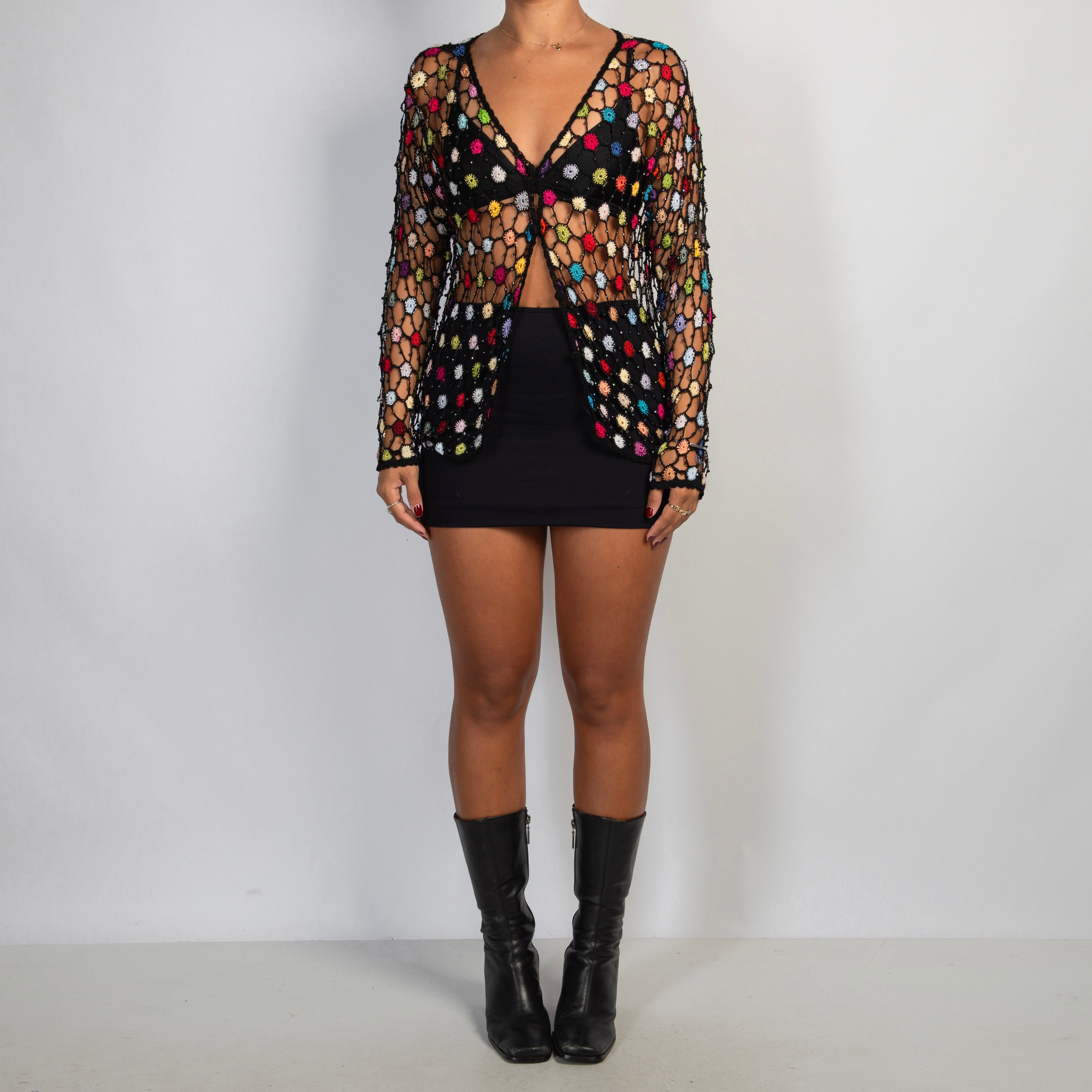 COLOURFUL CROCHET CARDIGAN