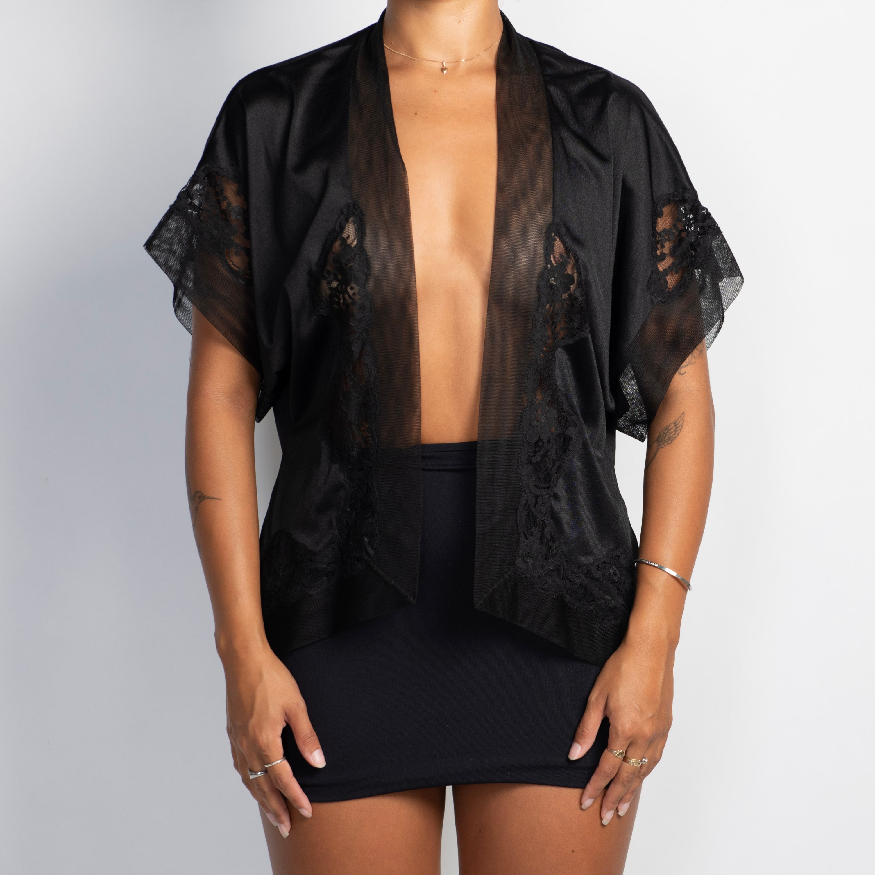 BLACK BED JACKET
