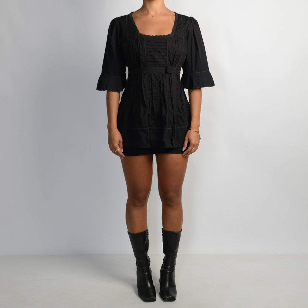 BLACK BABYDOLL TOP