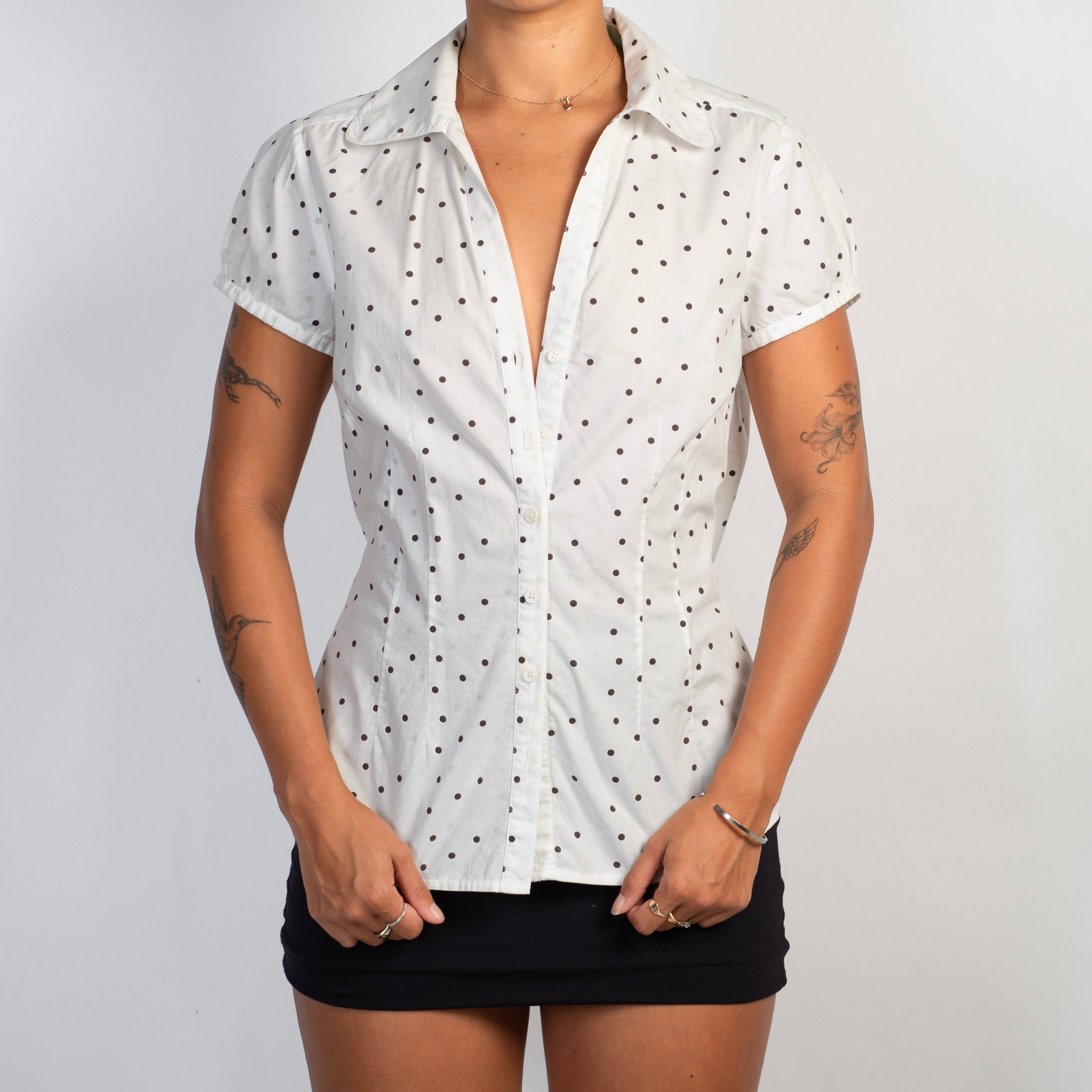 WHITE POLKA DOT BLOUSE