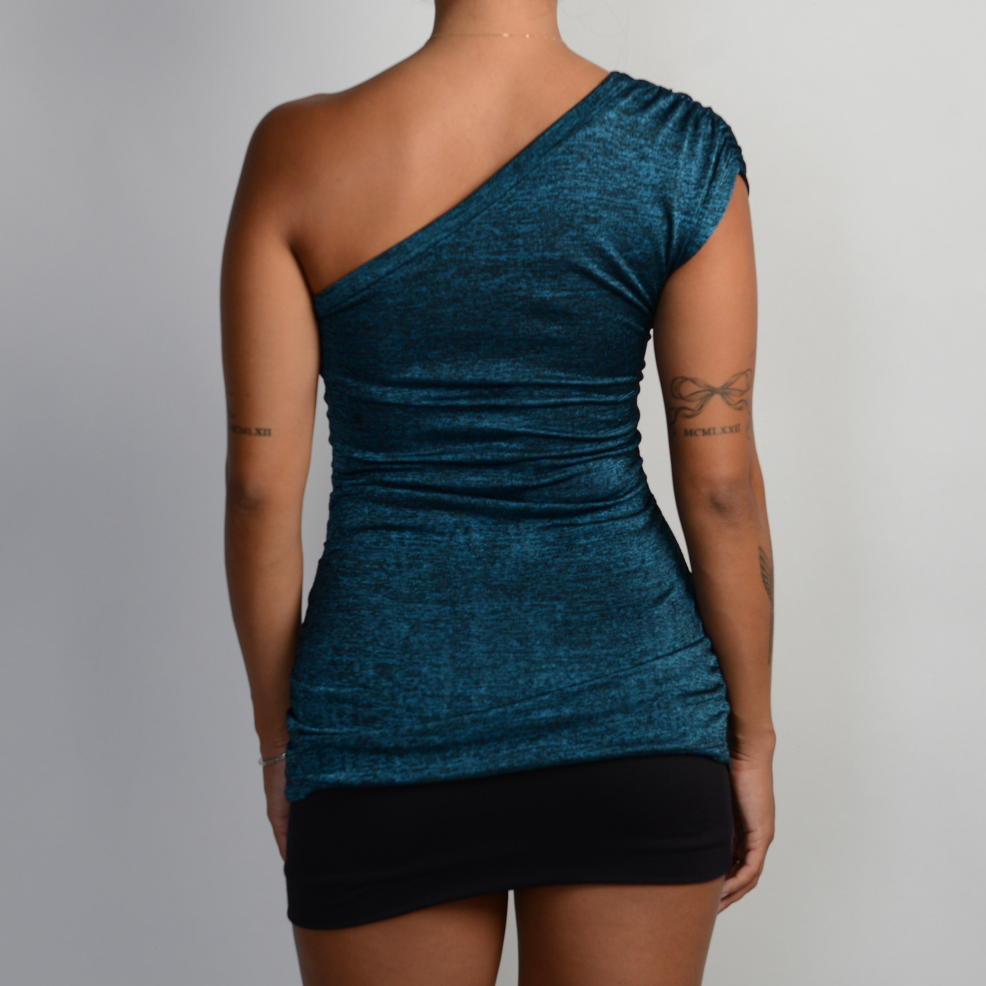 TEAL ONE SHOULDER TOP