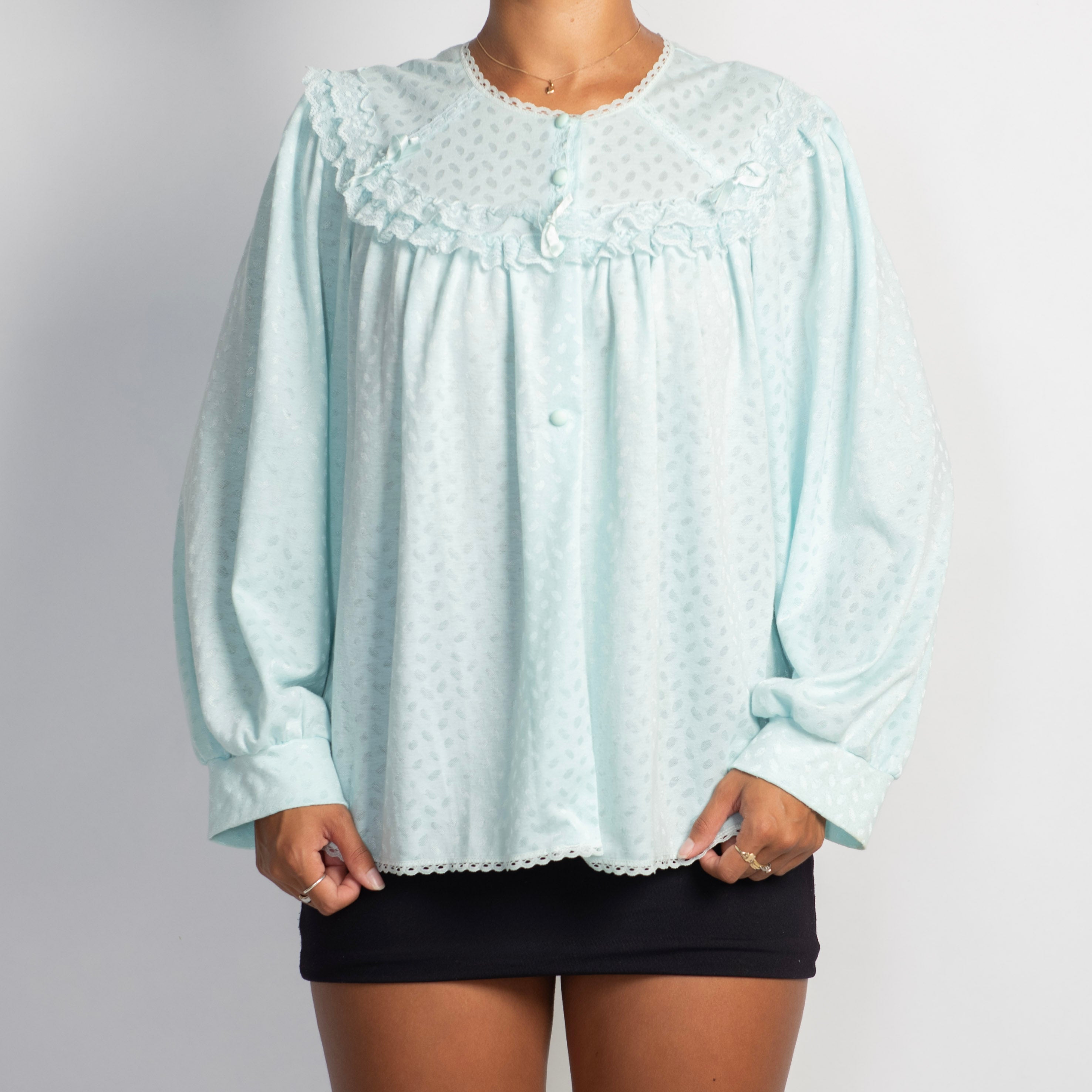 PALE BLUE BED JACKET