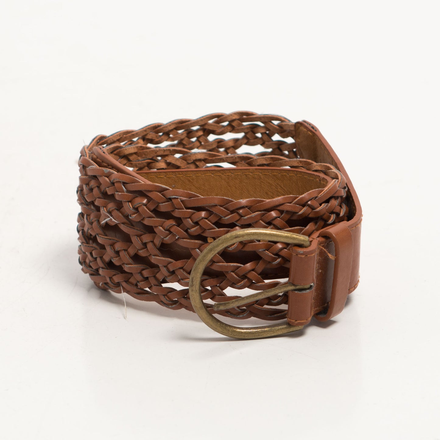 BROWN BRAIDED BELT