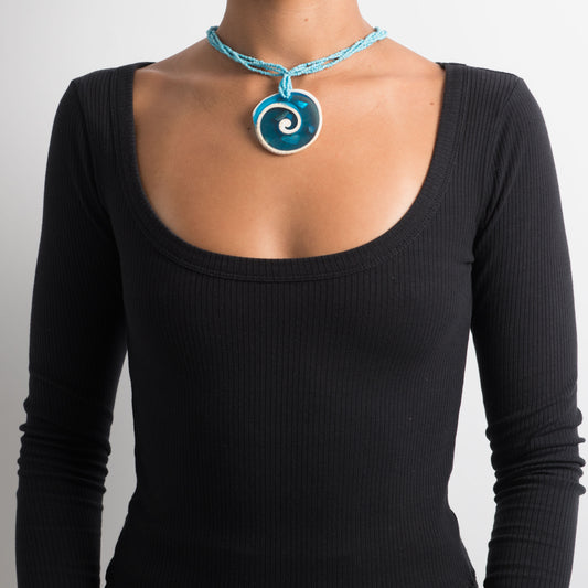 COLLIER COQUILLAGE BLEU