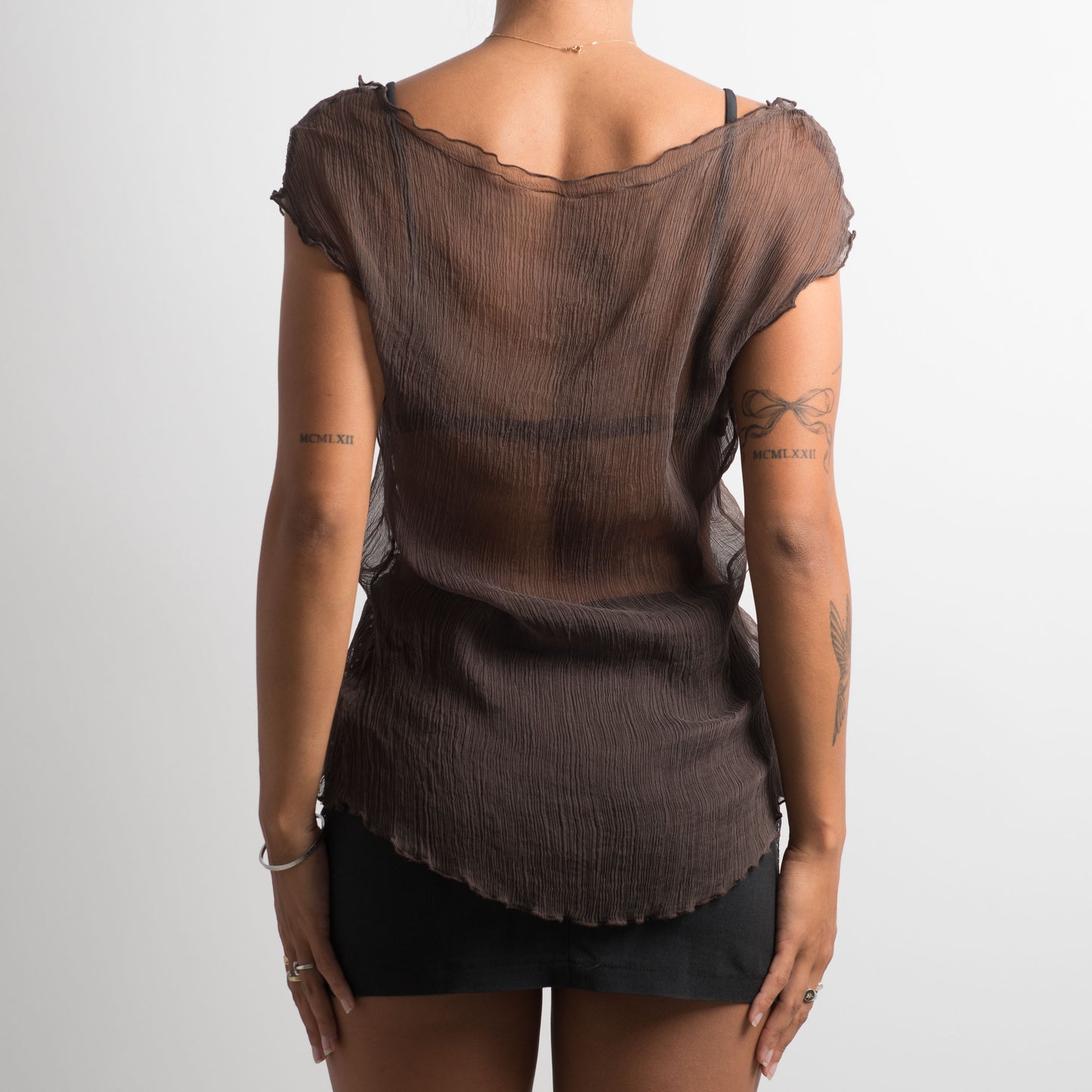 SHEER BROWN TOP