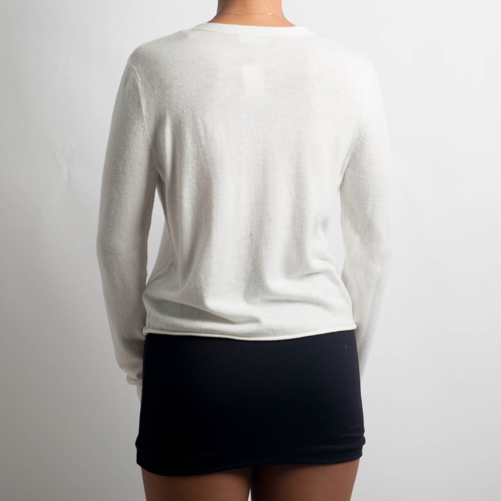 WHITE KNIT CARDIGAN