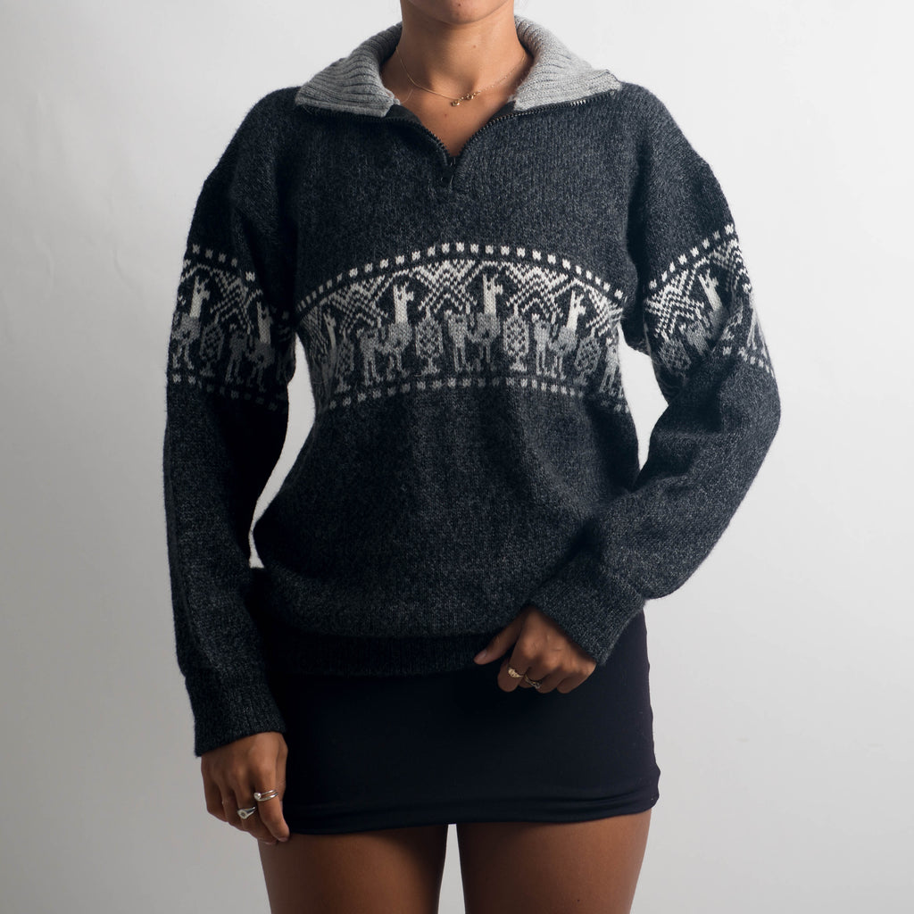 KNIT QUARTER ZIP SWEATER