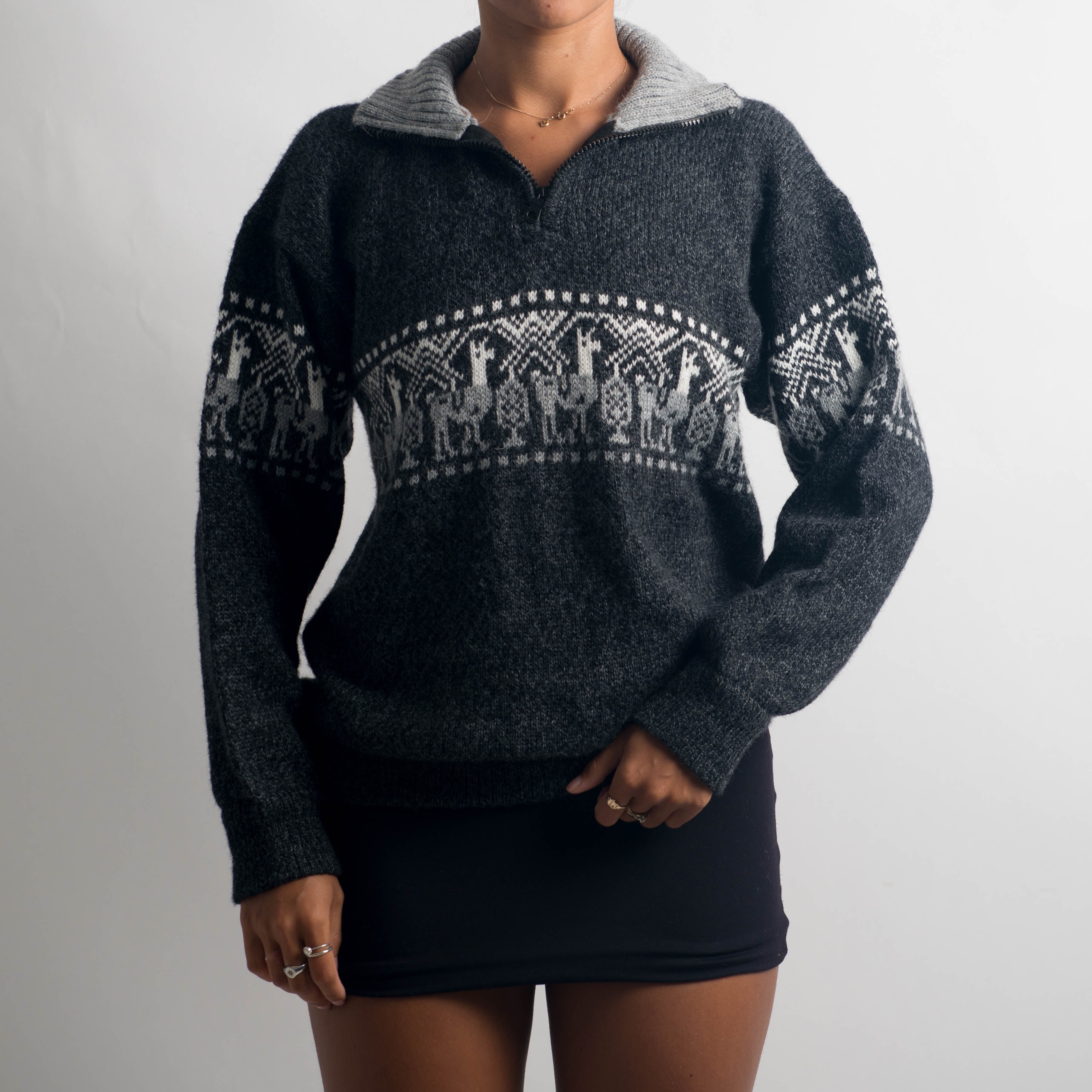 KNIT QUARTER ZIP SWEATER