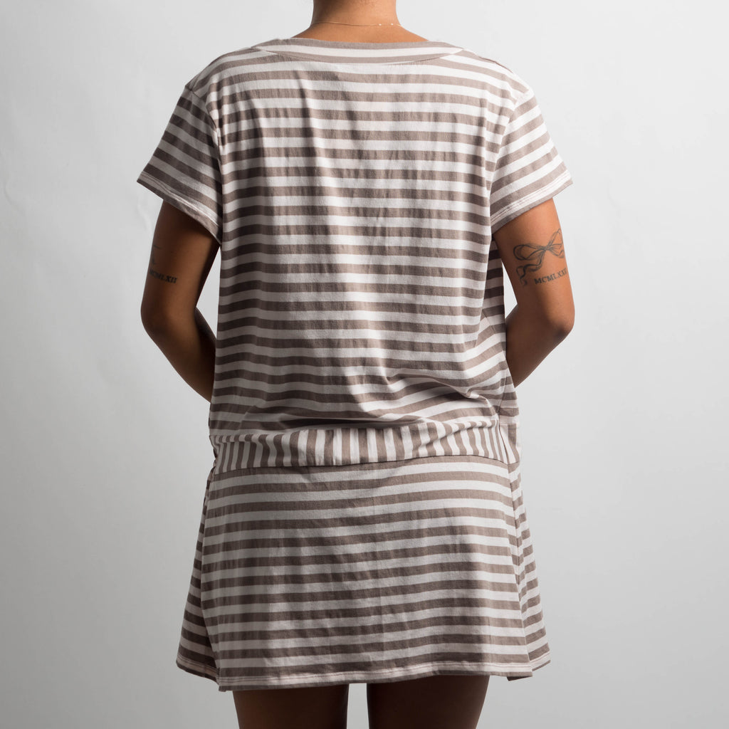 STRIPE WRAP LONGLINE TOP