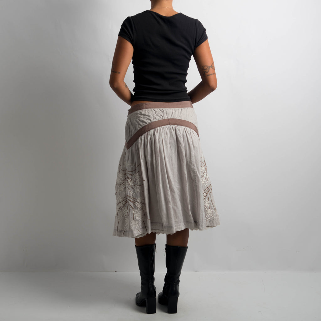 EMBROIDERED MIDI SKIRT