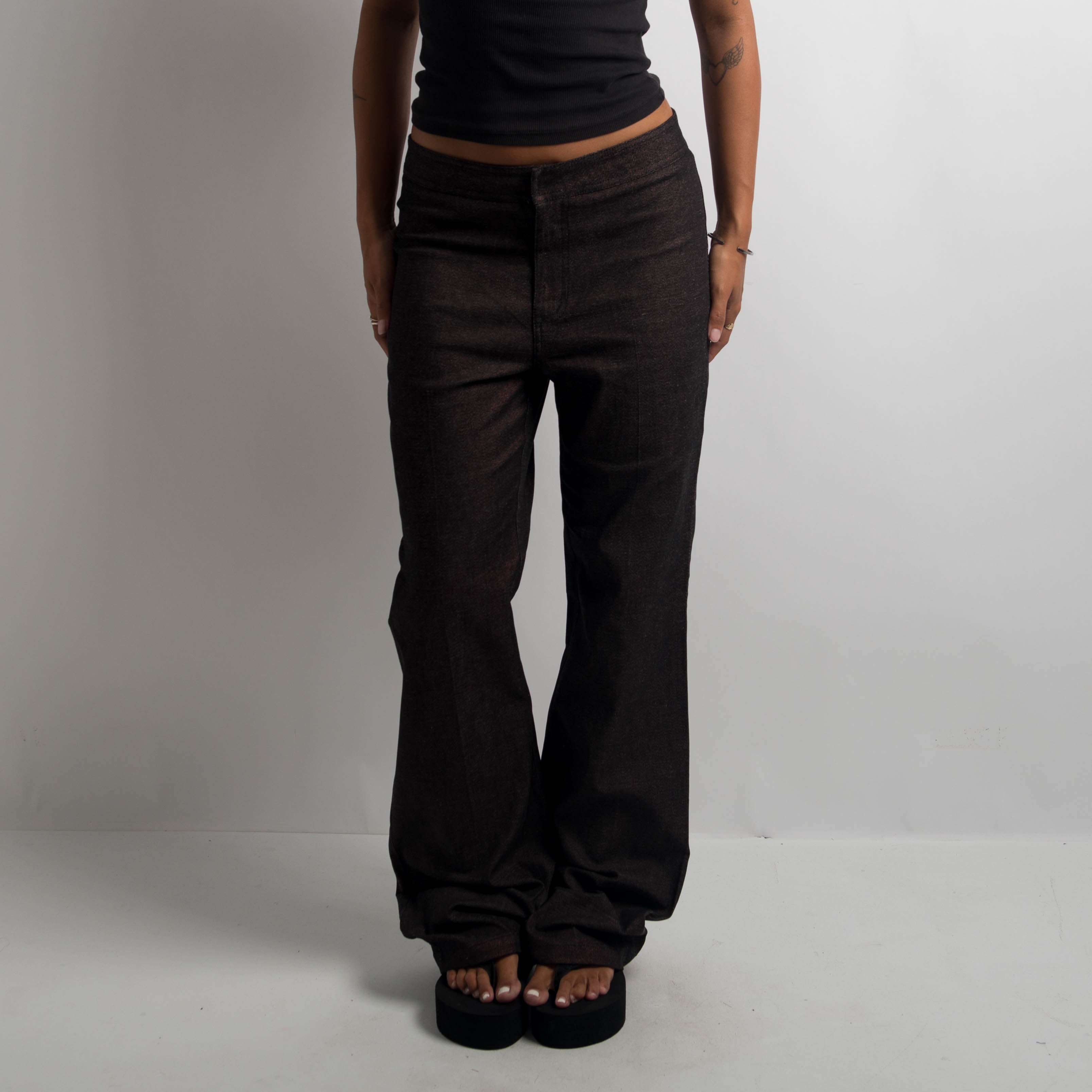 SUBTLE METALLIC BOOTCUT PANTS