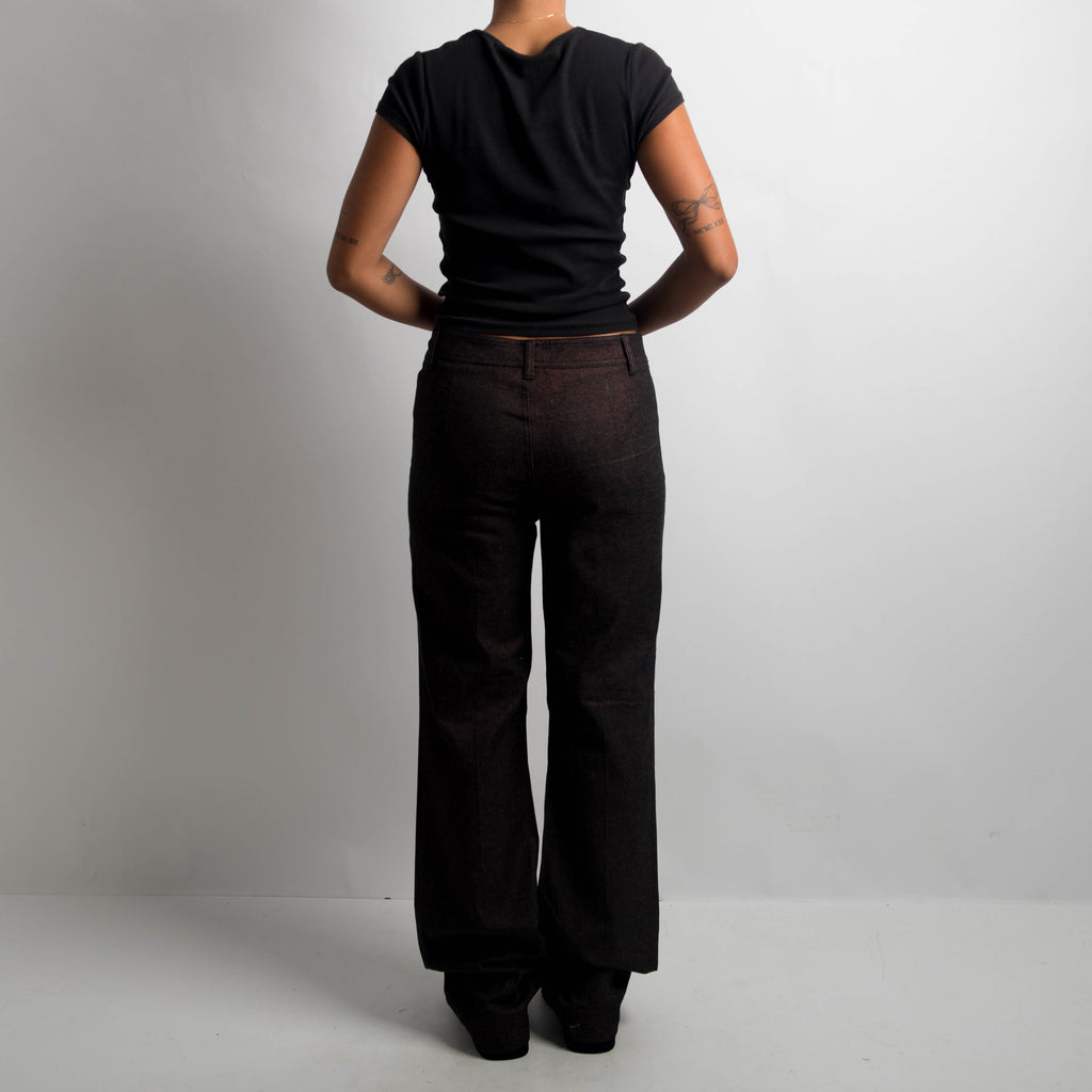 SUBTLE METALLIC BOOTCUT PANTS