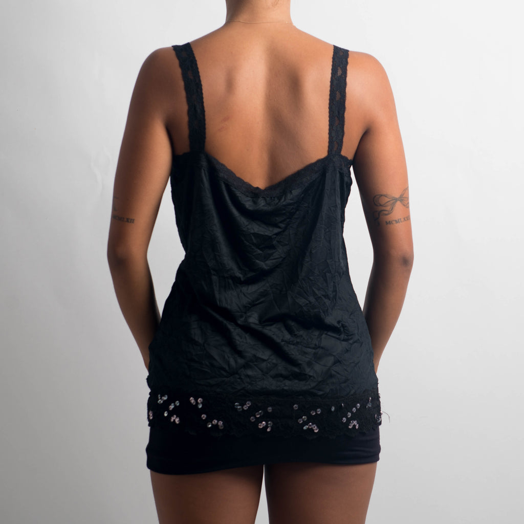 SEQUIN LACE TRIM CAMISOLE