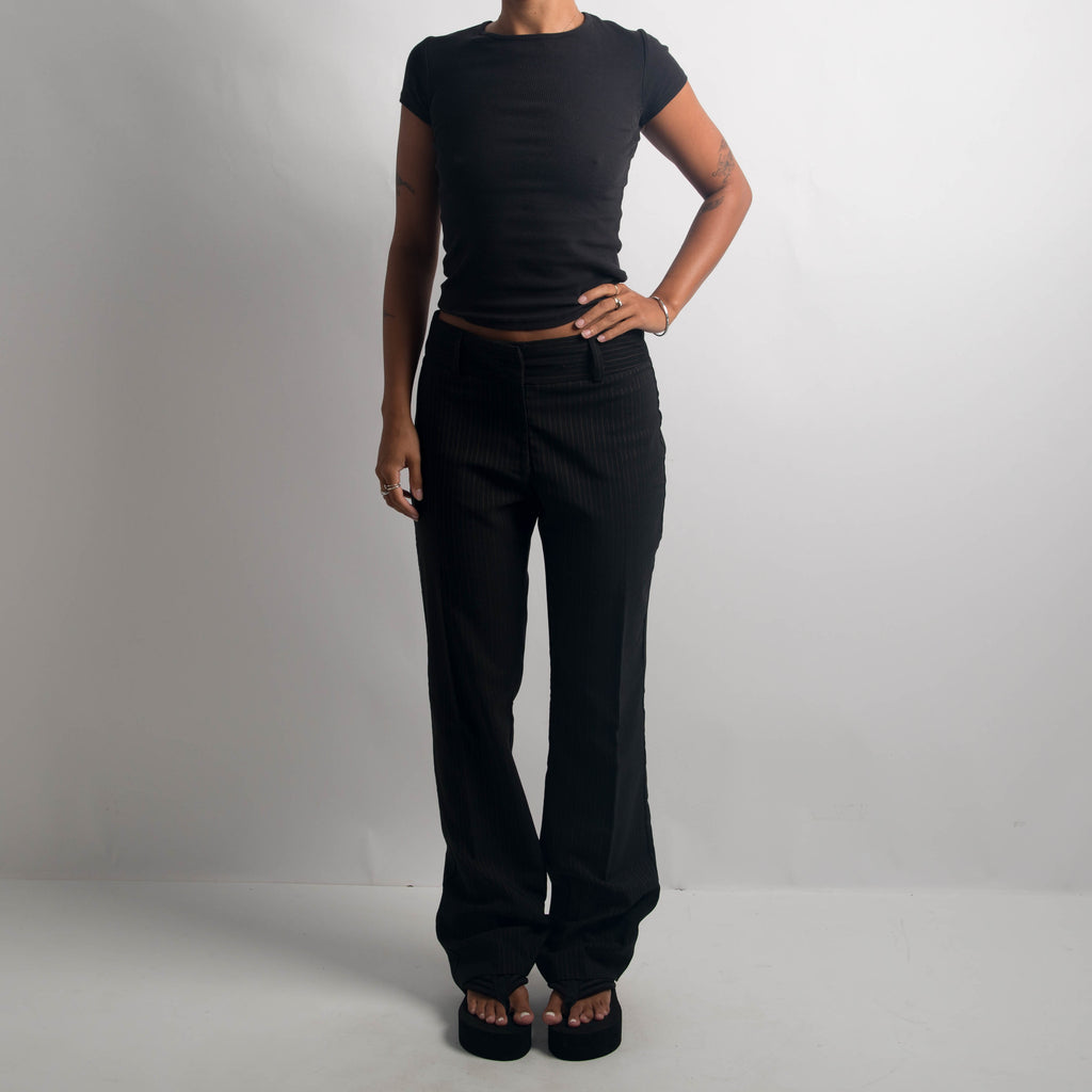 BLACK PINSTRIPE TROUSERS