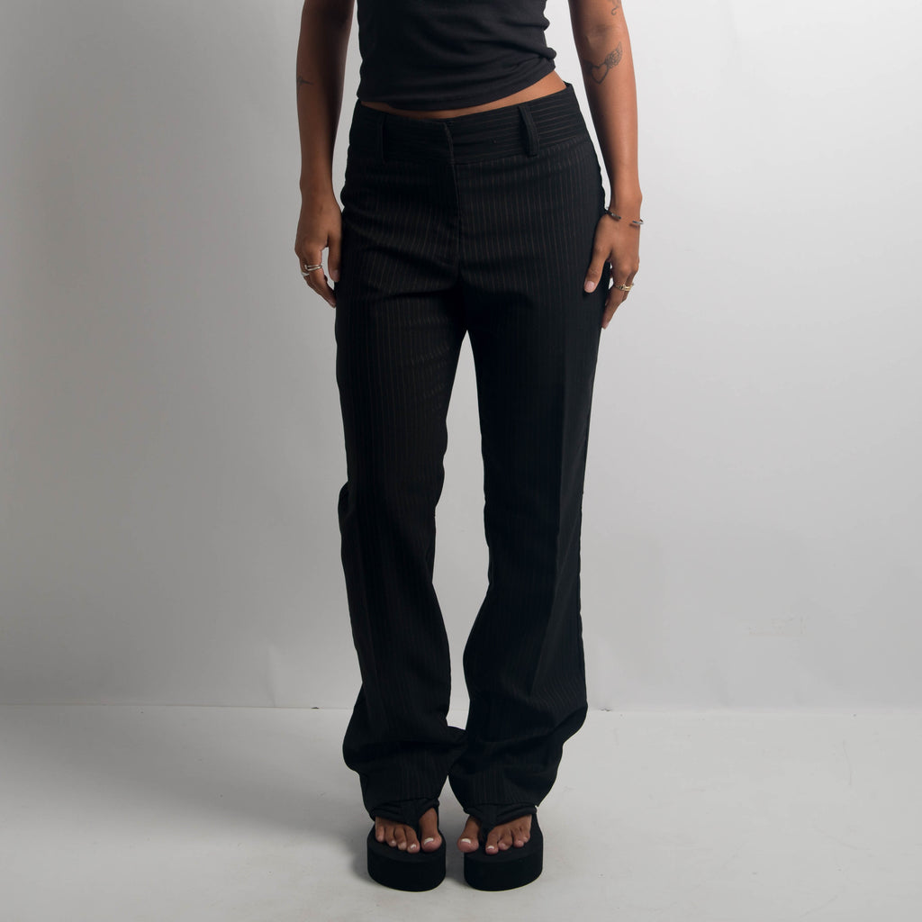 BLACK PINSTRIPE TROUSERS