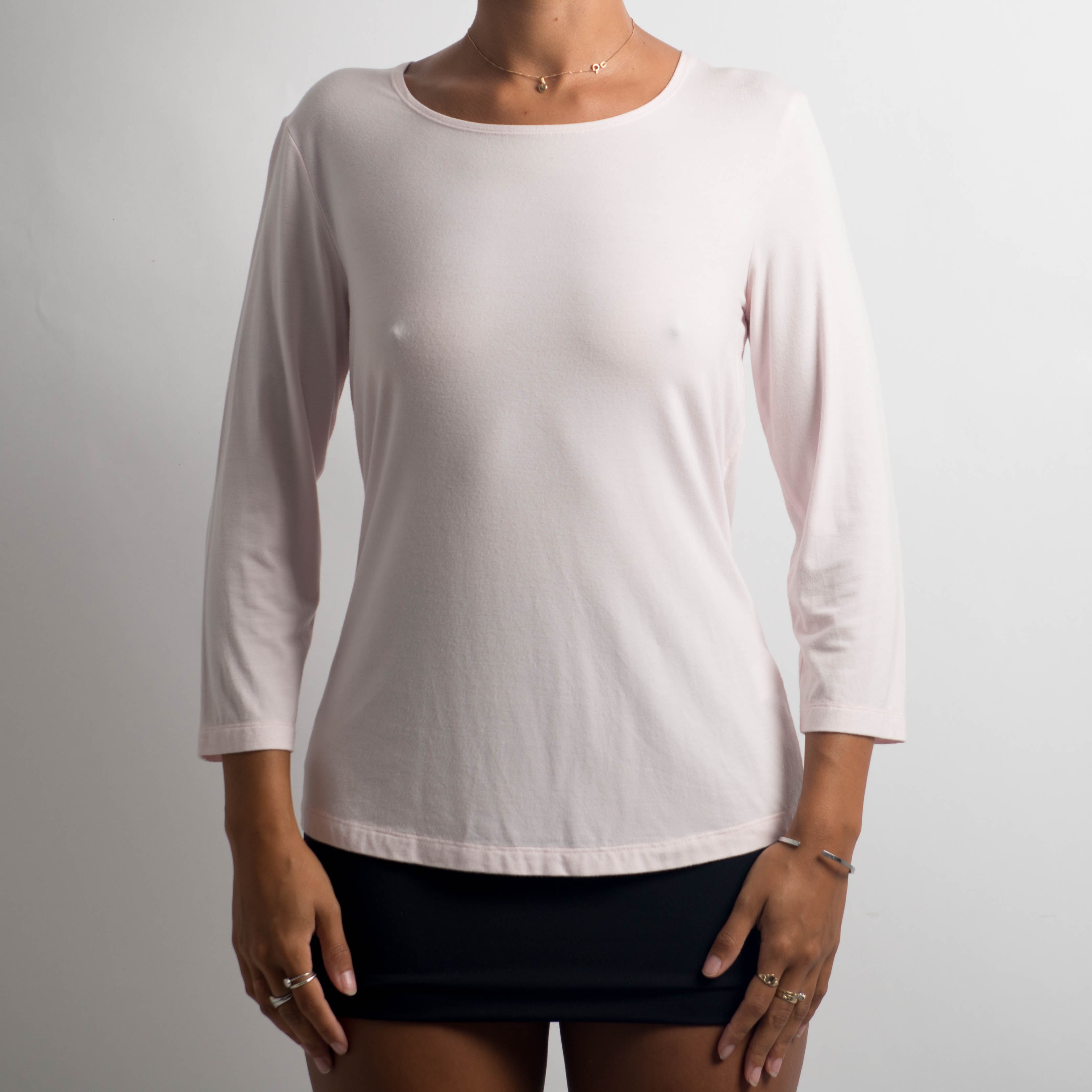 PALE PINK 3/4 SLEEVE TOP