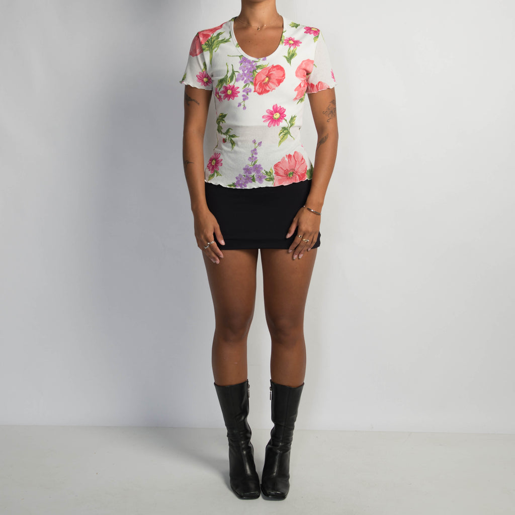FLORAL MESH TOP