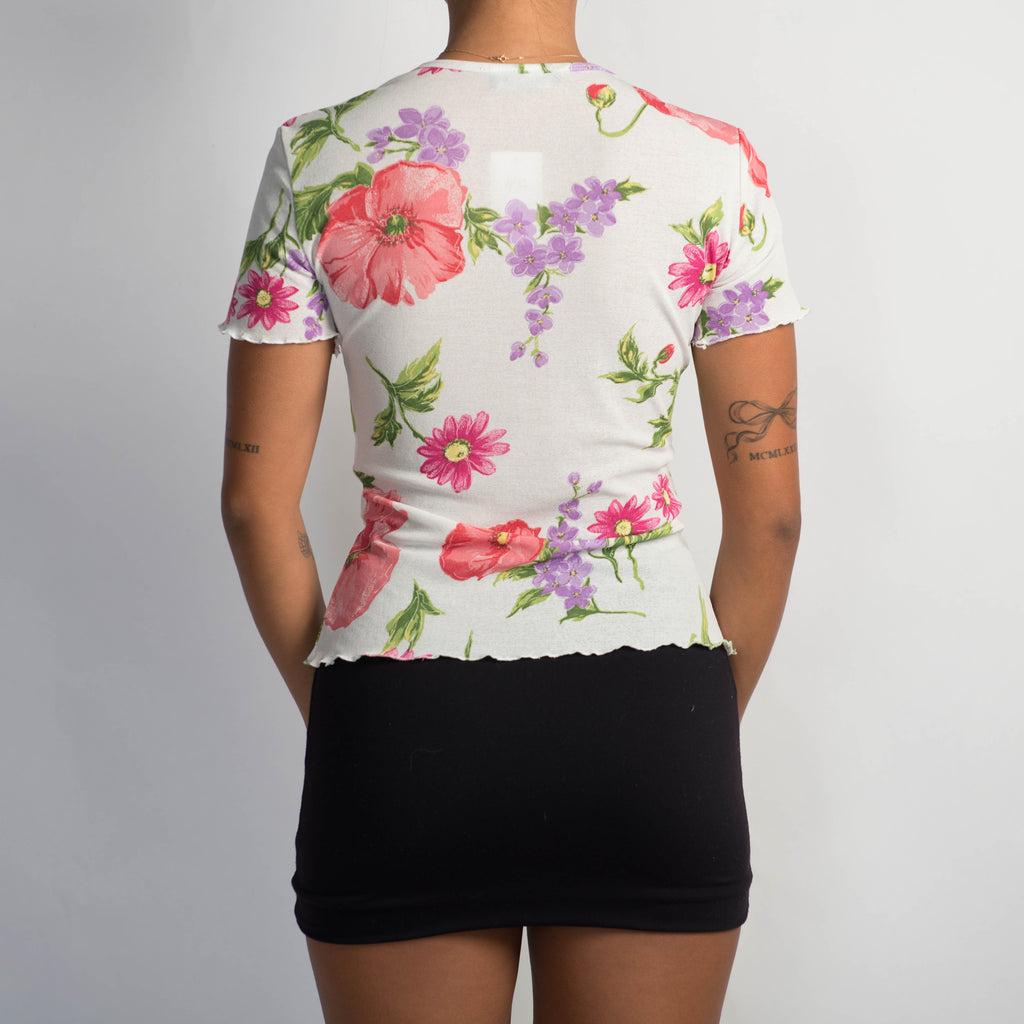 FLORAL MESH TOP