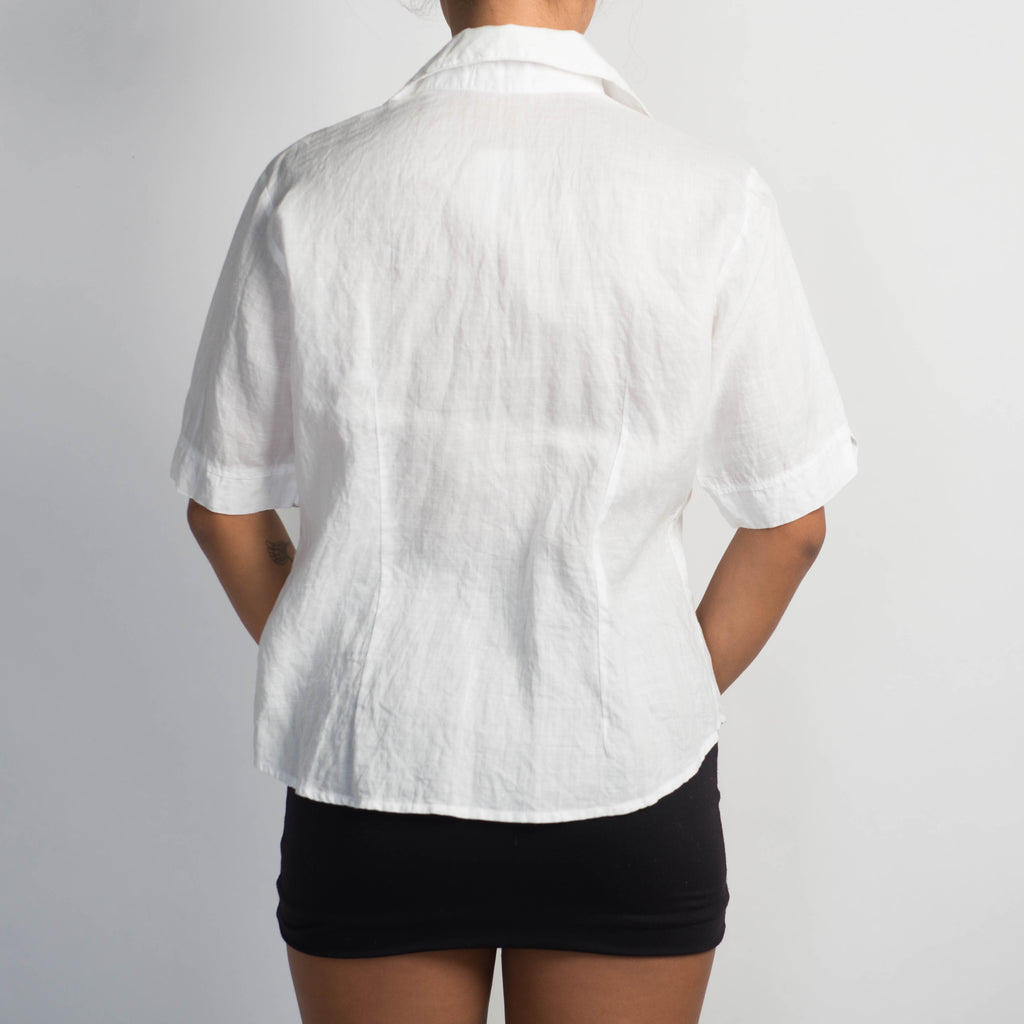 WHITE LINEN BLOUSE