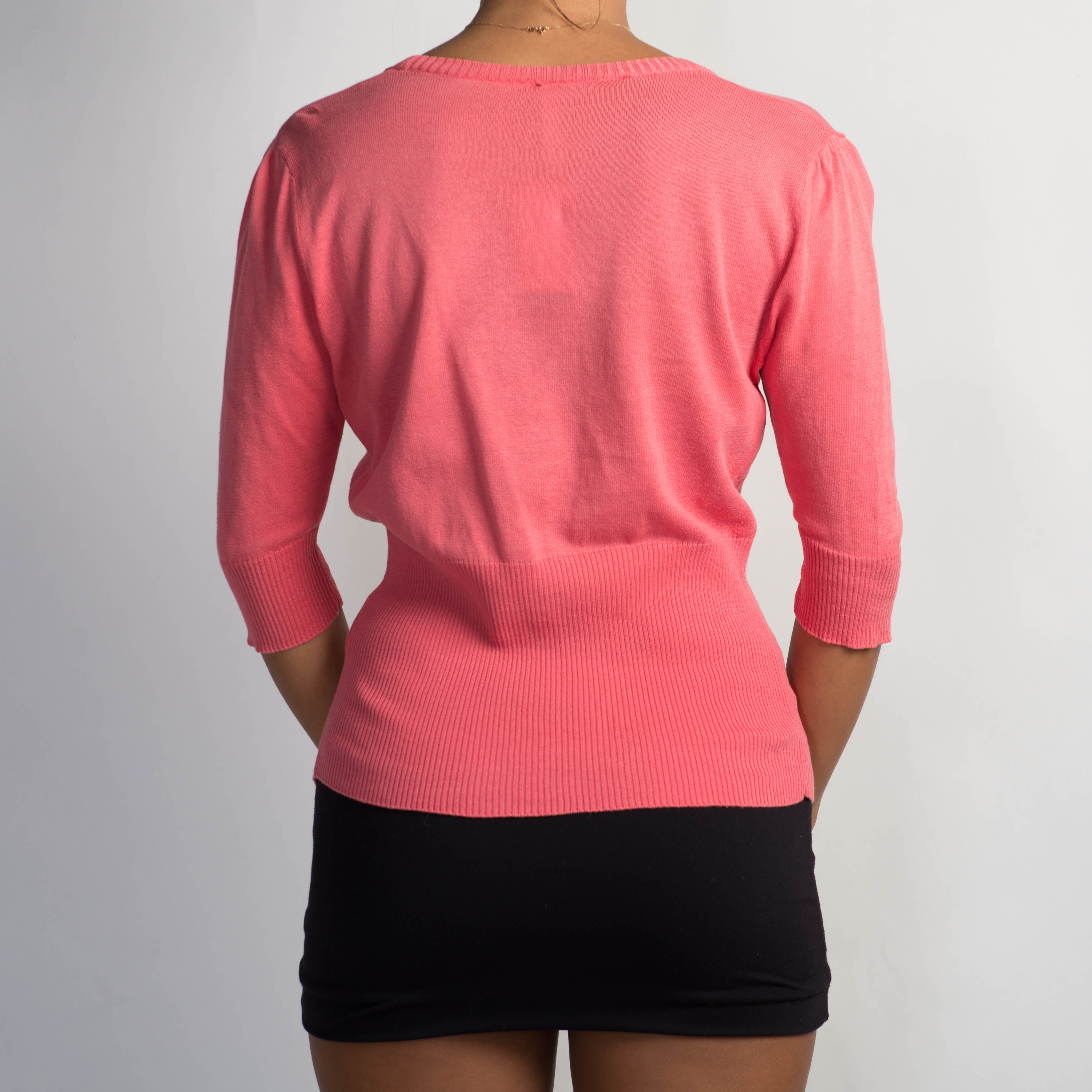CORAL SHORT SLEEVE CARDIGAN