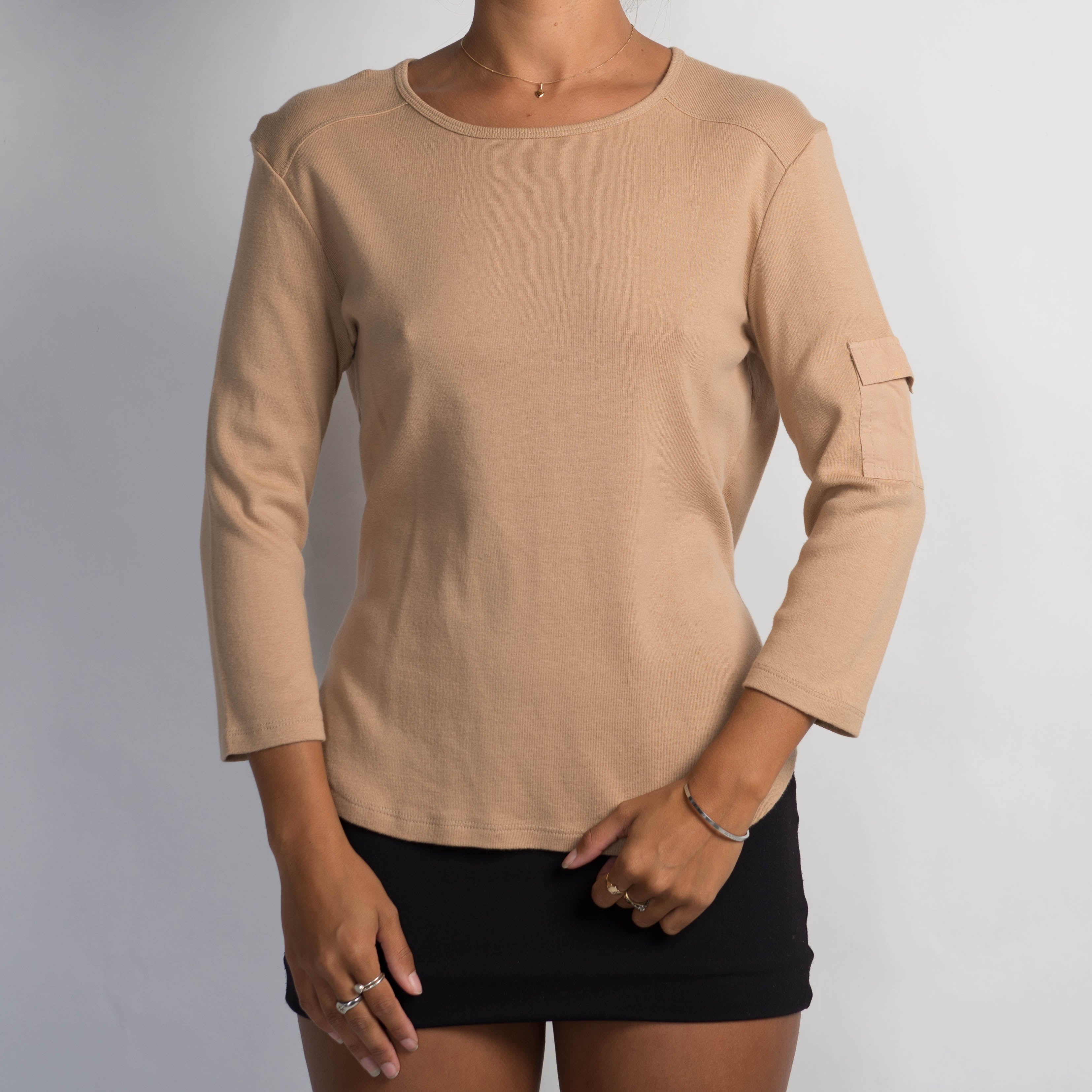 TAN 3/4 SLEEVE TOP