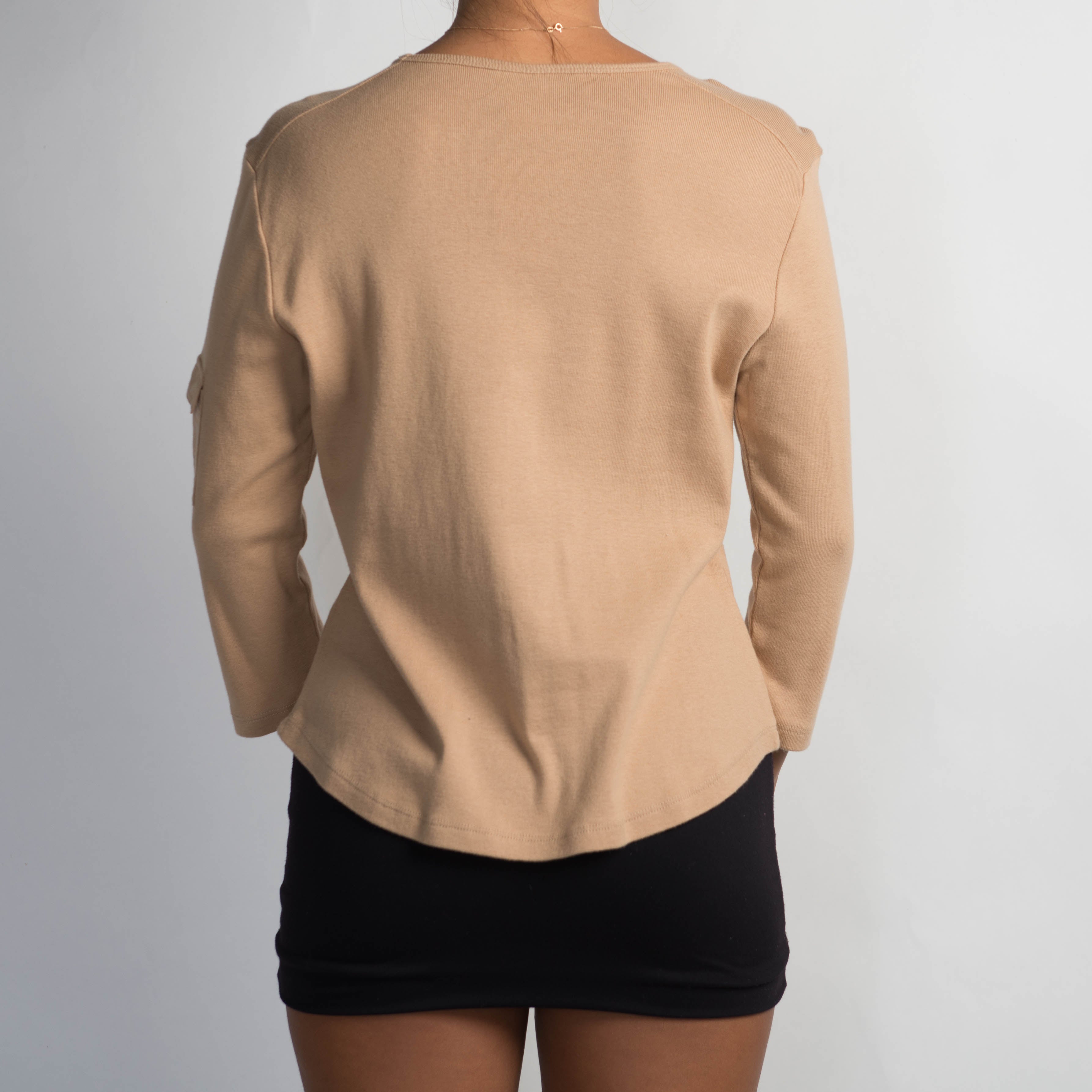 TAN 3/4 SLEEVE TOP