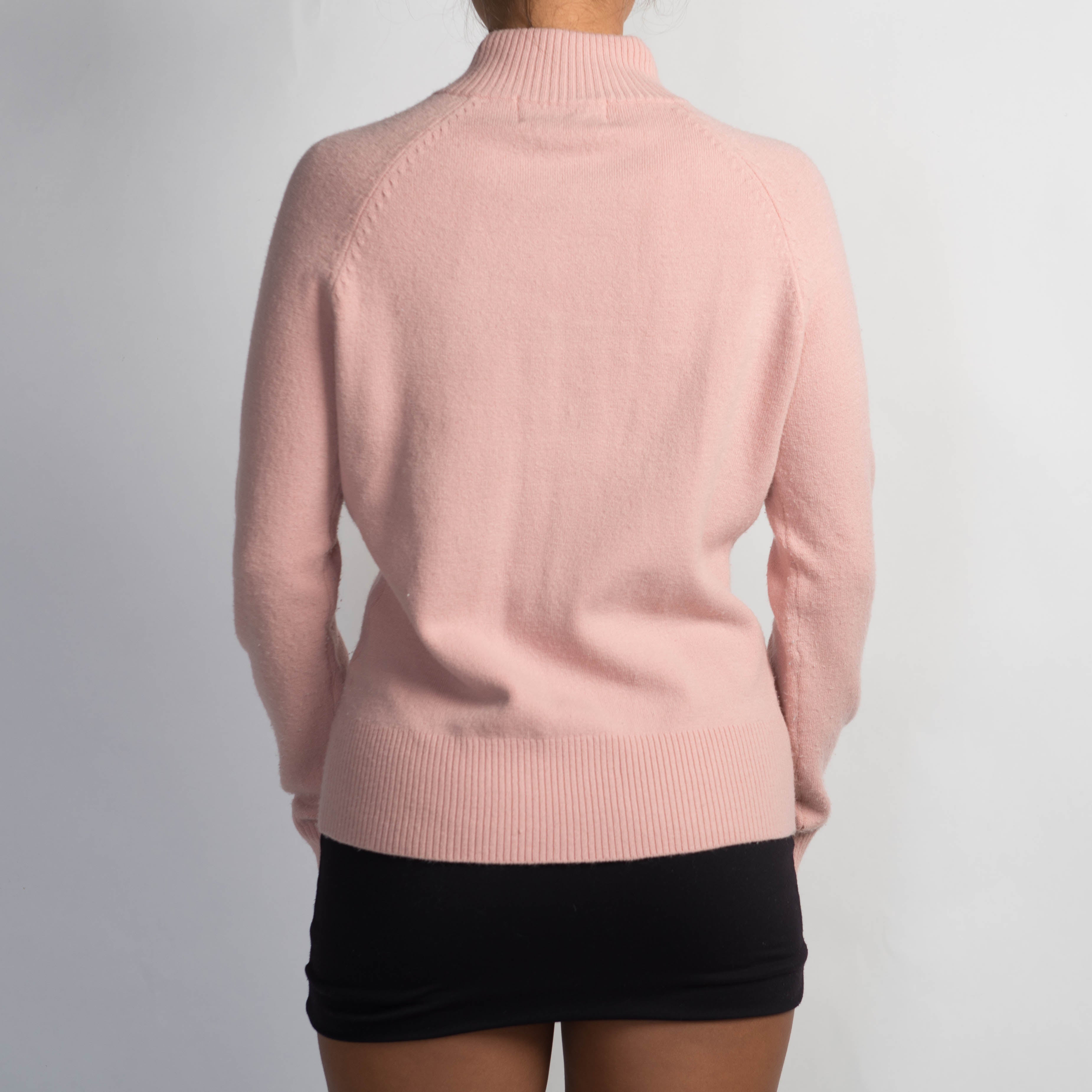 PINK KNIT ZIP CARDIGAN