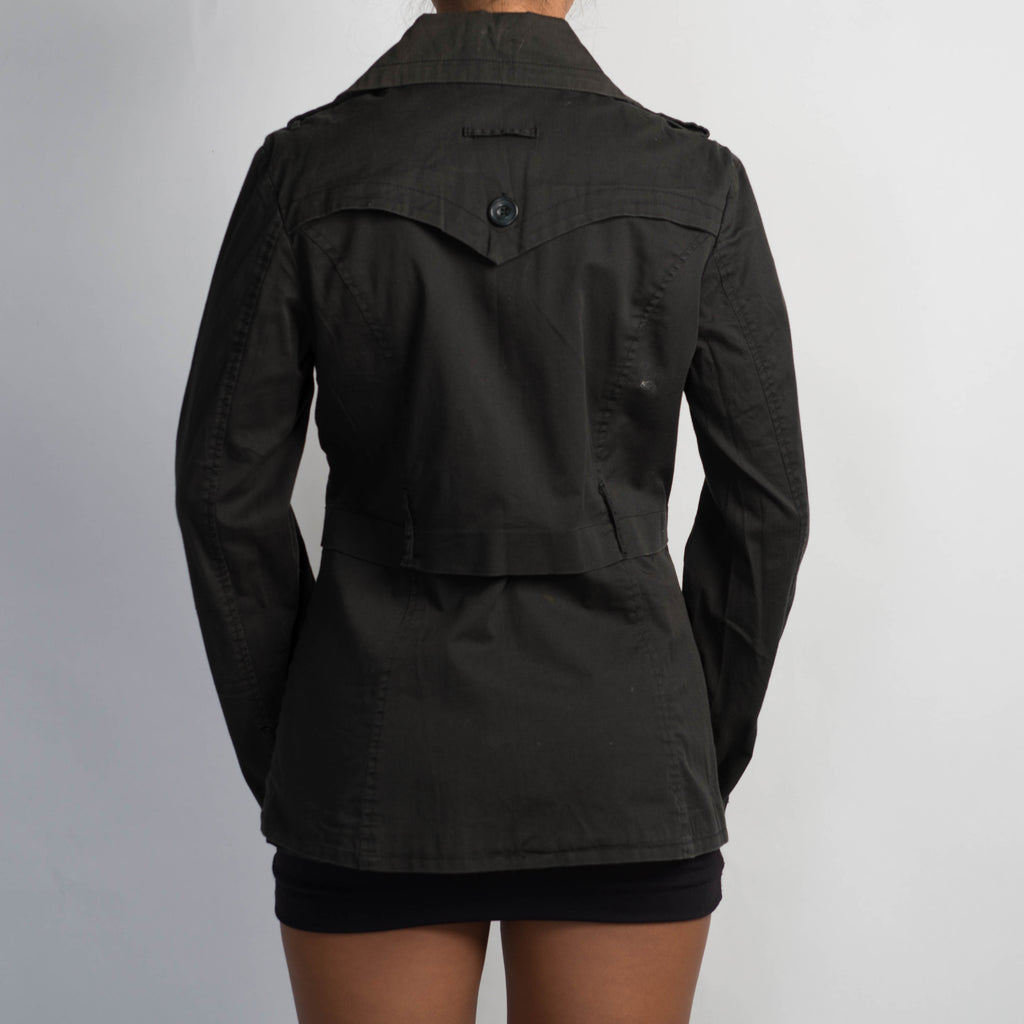 BLACK SHORT TRENCH COAT