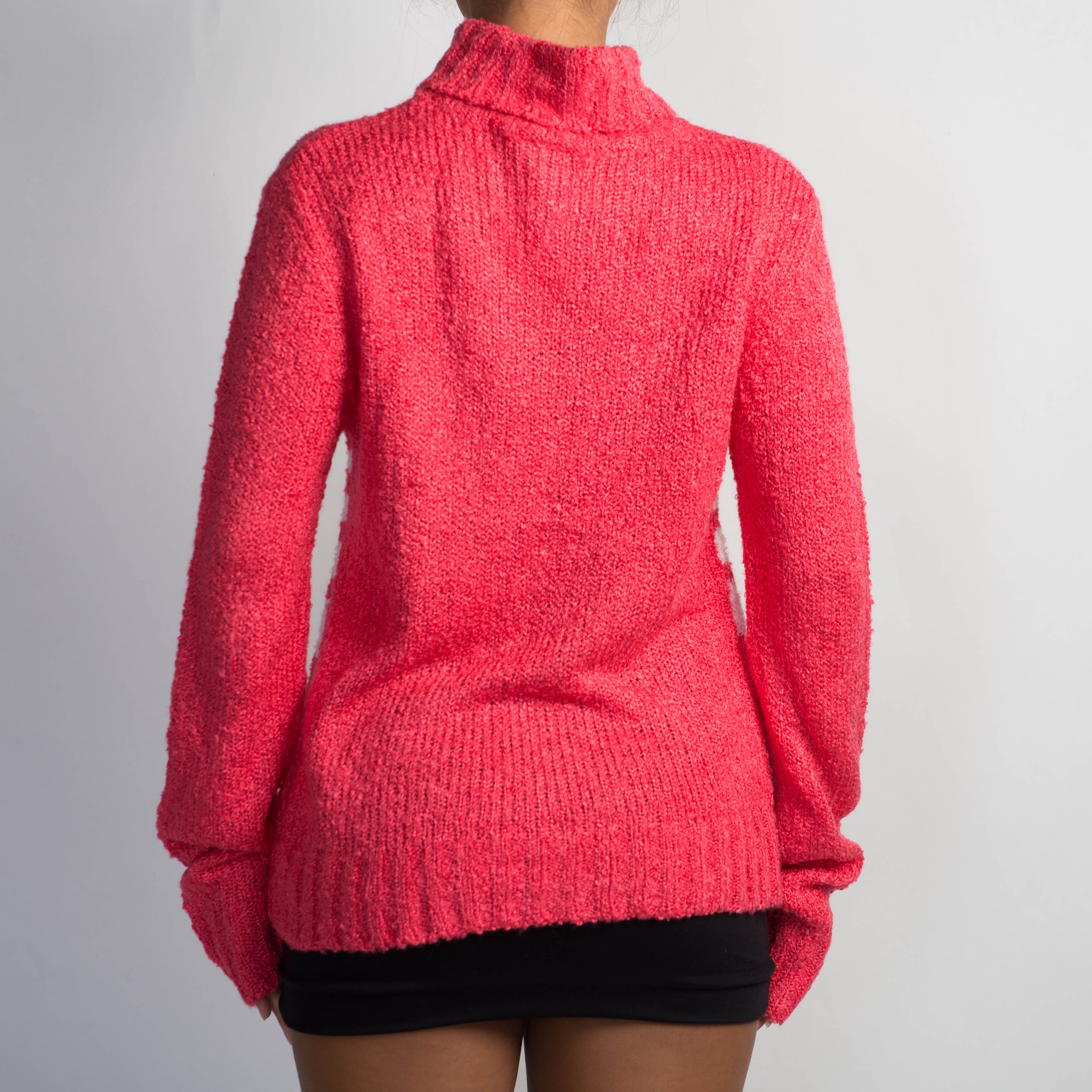 HOT PINK TURTLENECK SWEATER