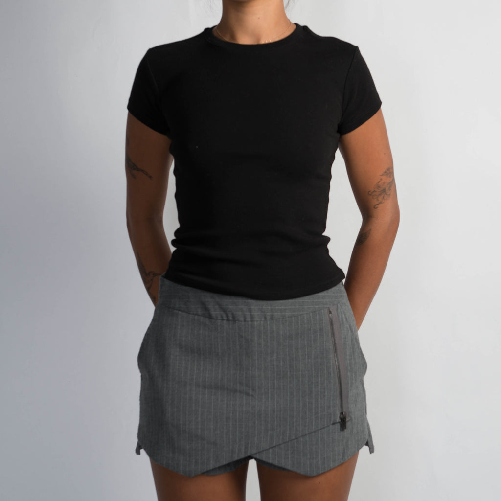 GREY STRIPE SKORT