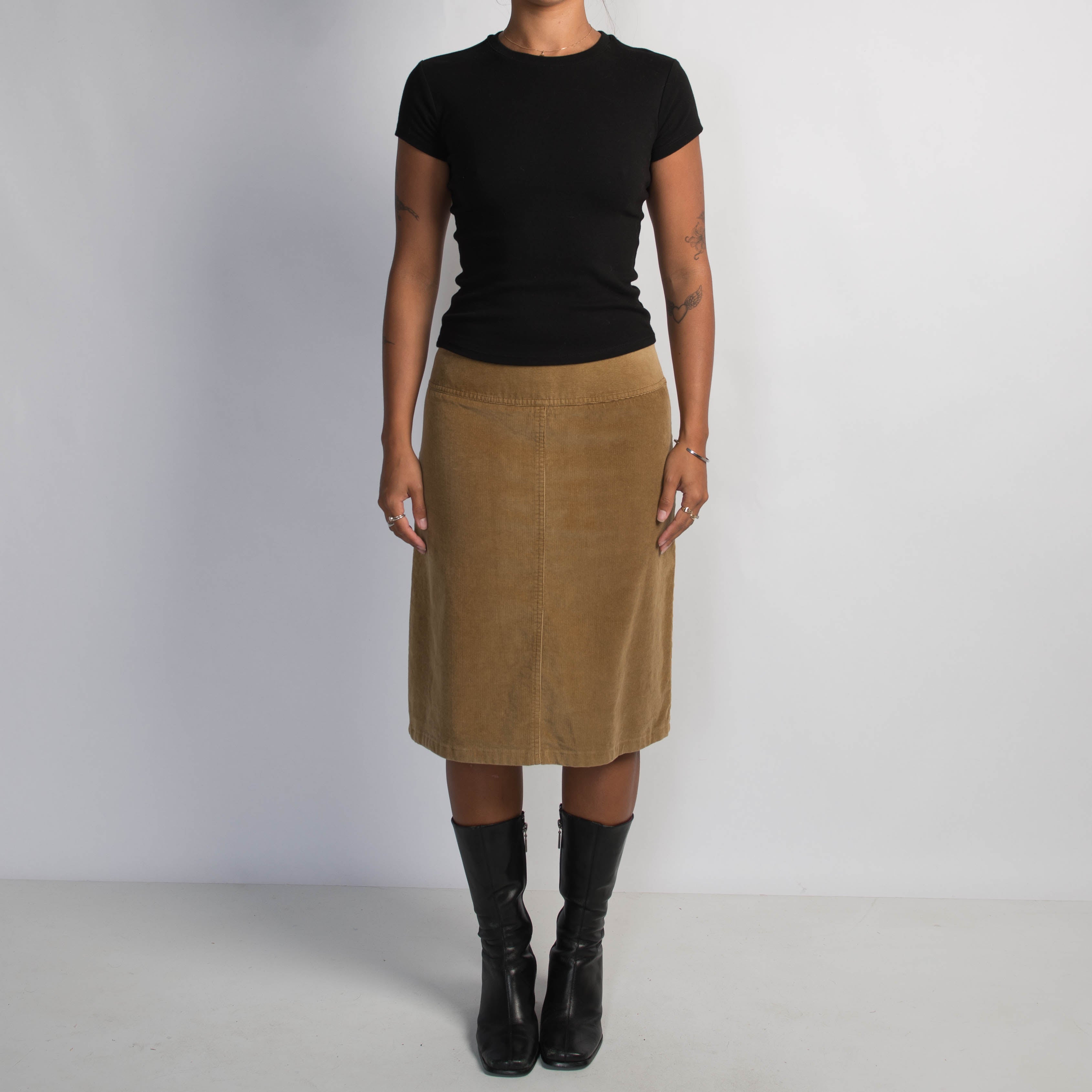 MICRO CORDUROY MIDI SKIRT