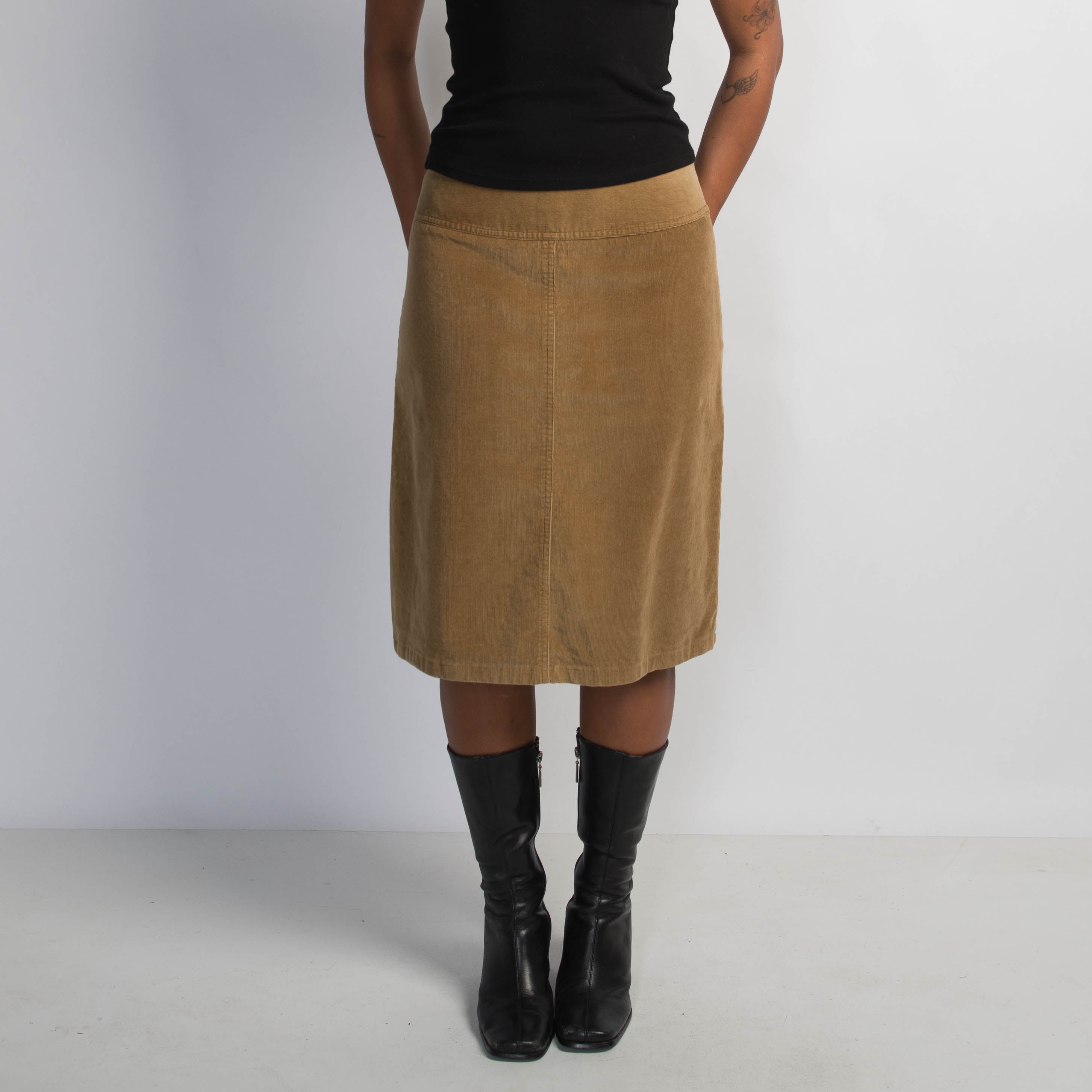 MICRO CORDUROY MIDI SKIRT