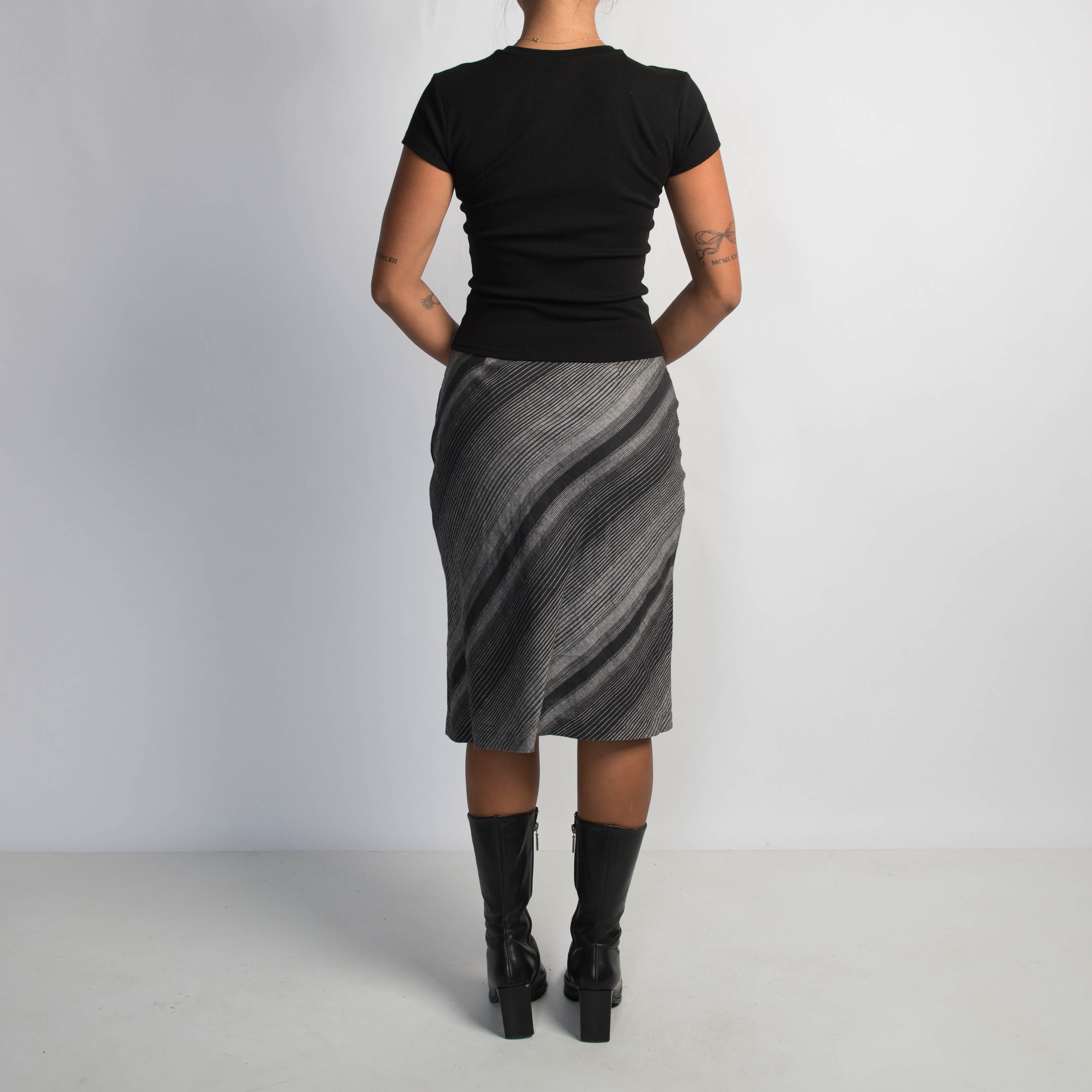 B&W MIDI SKIRT