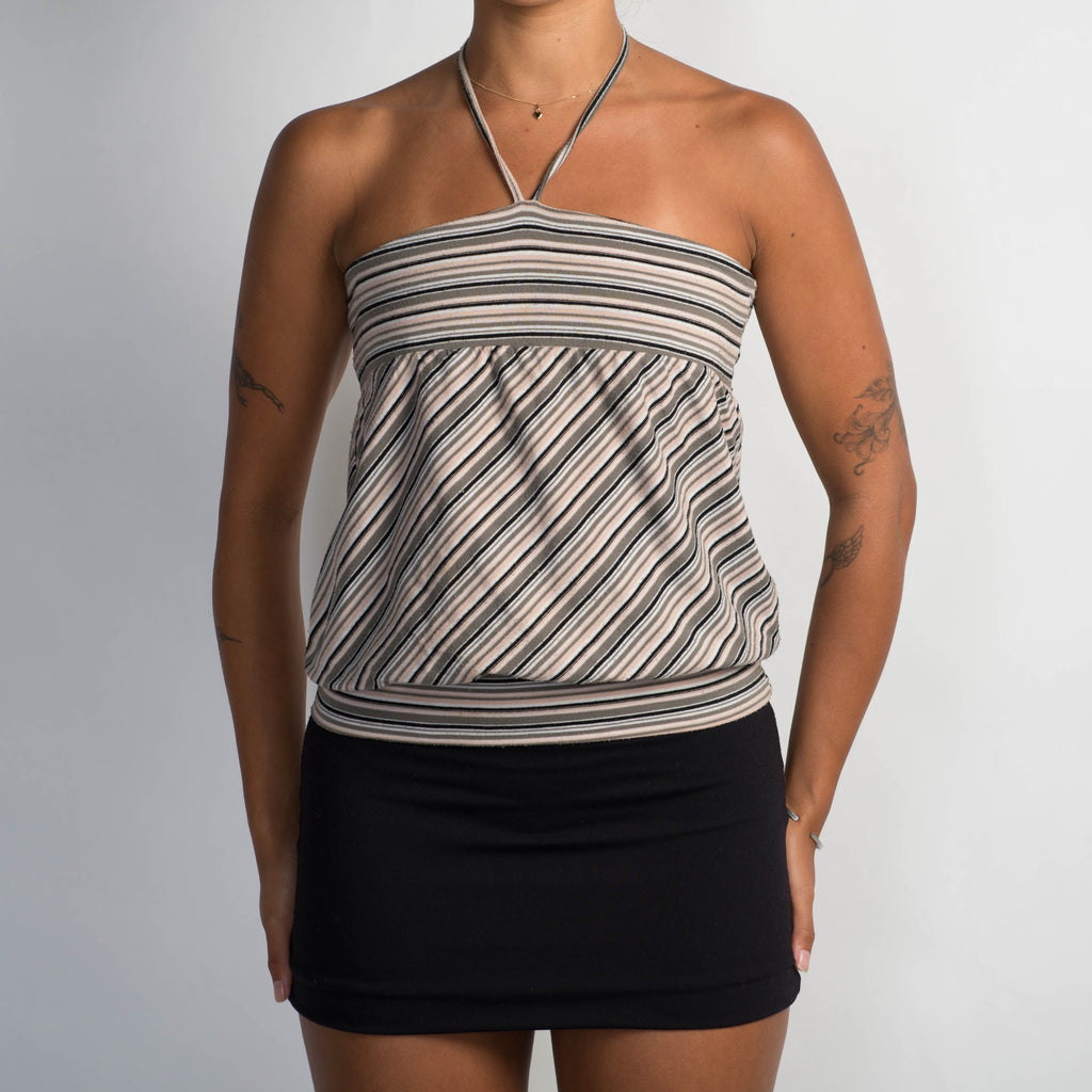 STRIPE HALTER TOP