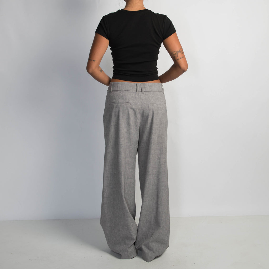GREY WIDE LEG TROUSERS