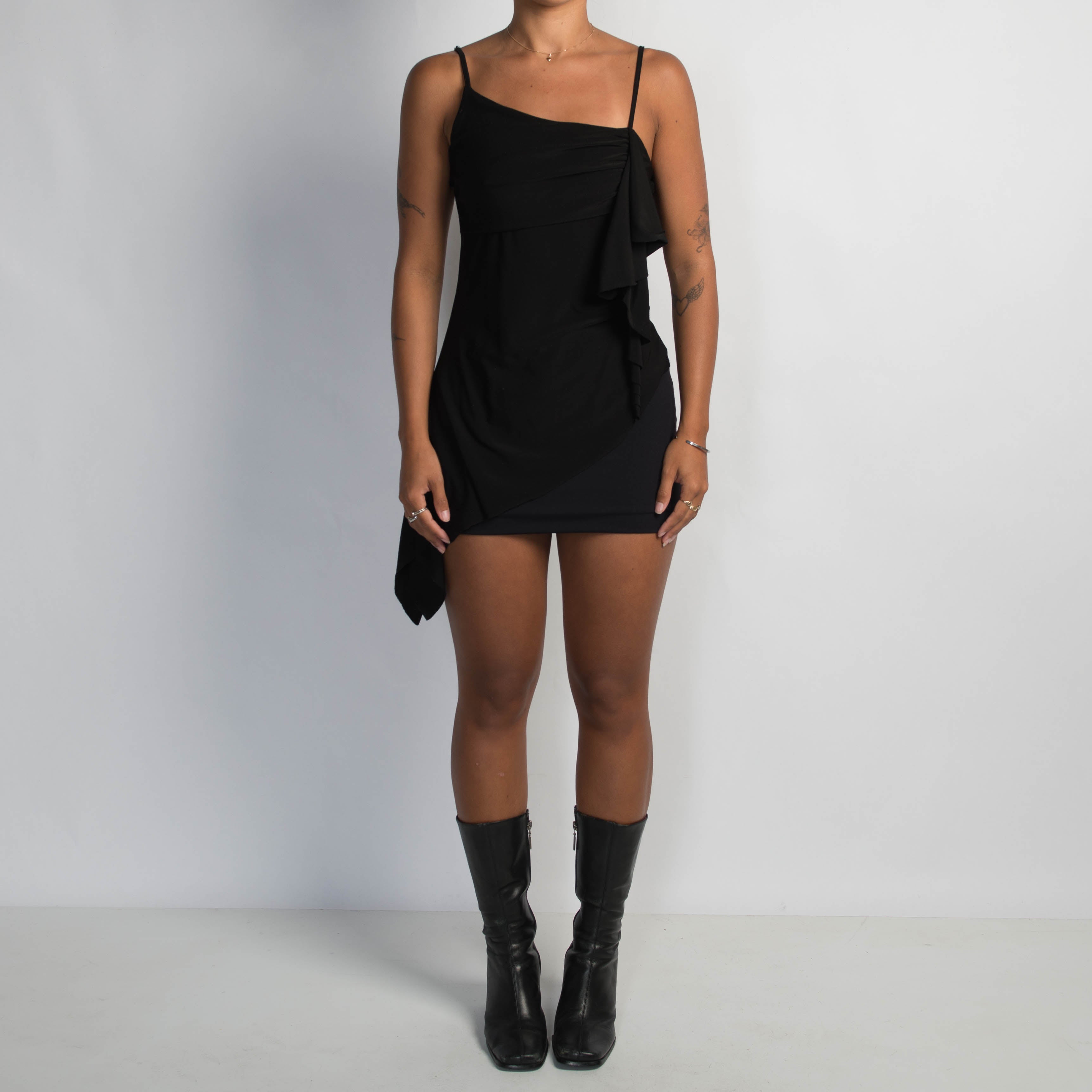 BLACK ASYMMETRIC CAMISOLE