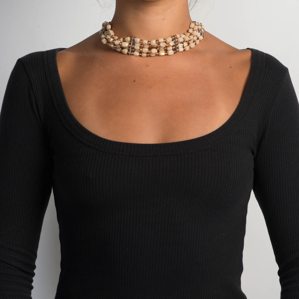 LAYERED BEAD CHOKER