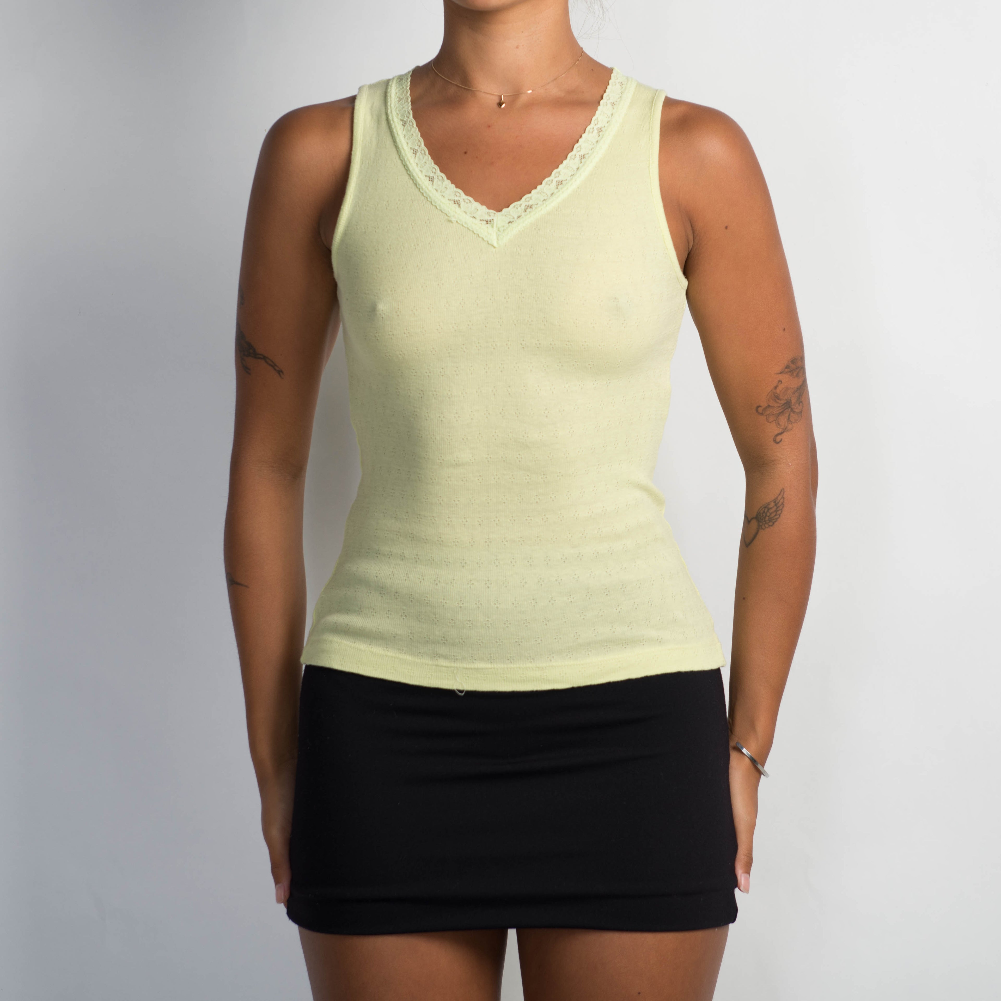 LIME POINTELLE CAMISOLE
