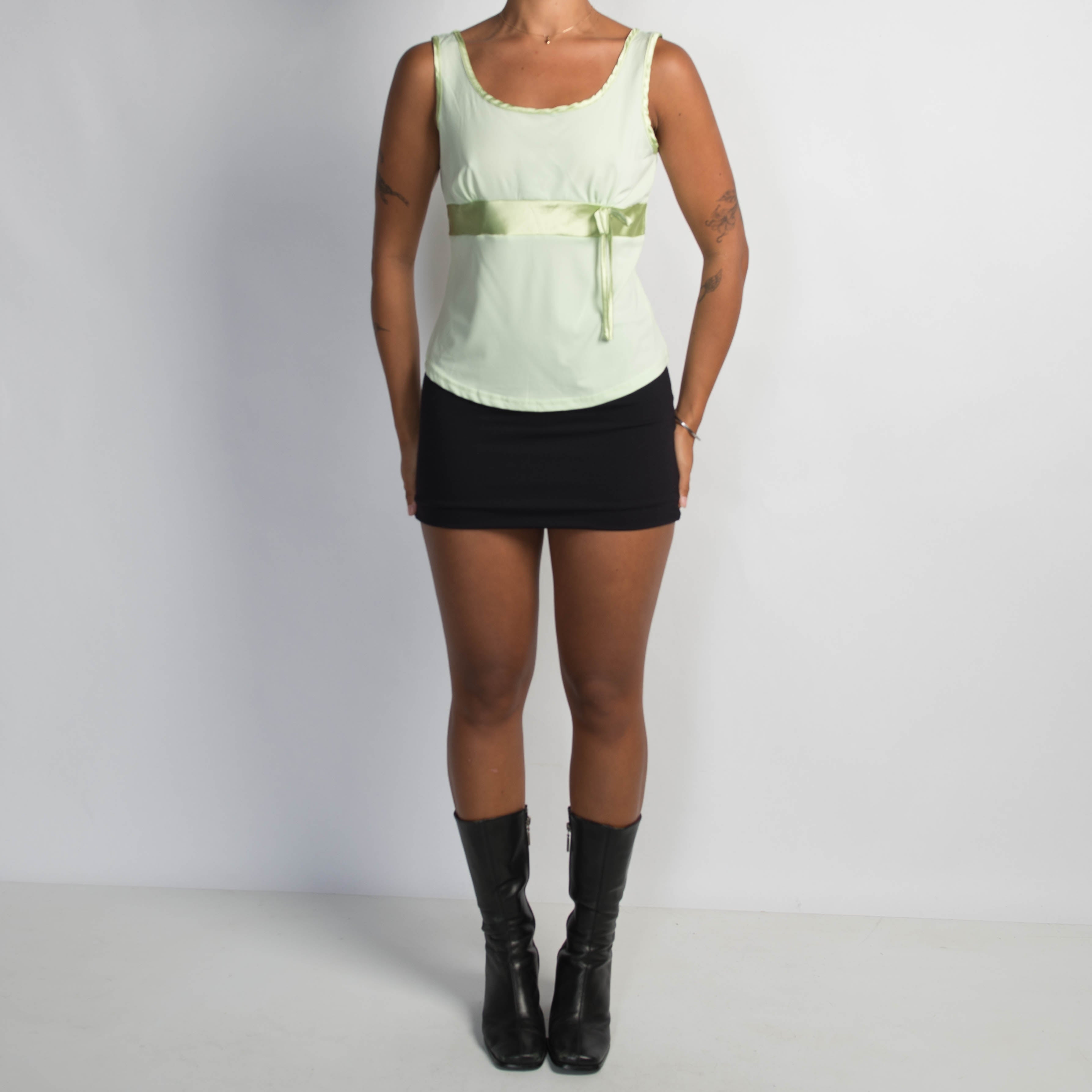 LIME GREEN RIBBON TOP