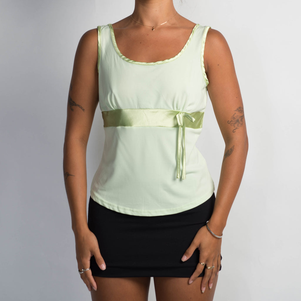 LIME GREEN RIBBON TOP