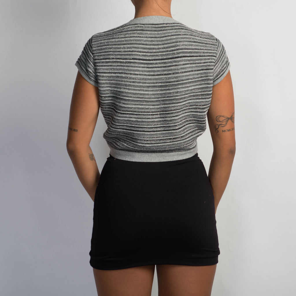 GREY STRIPE LUREX TOP