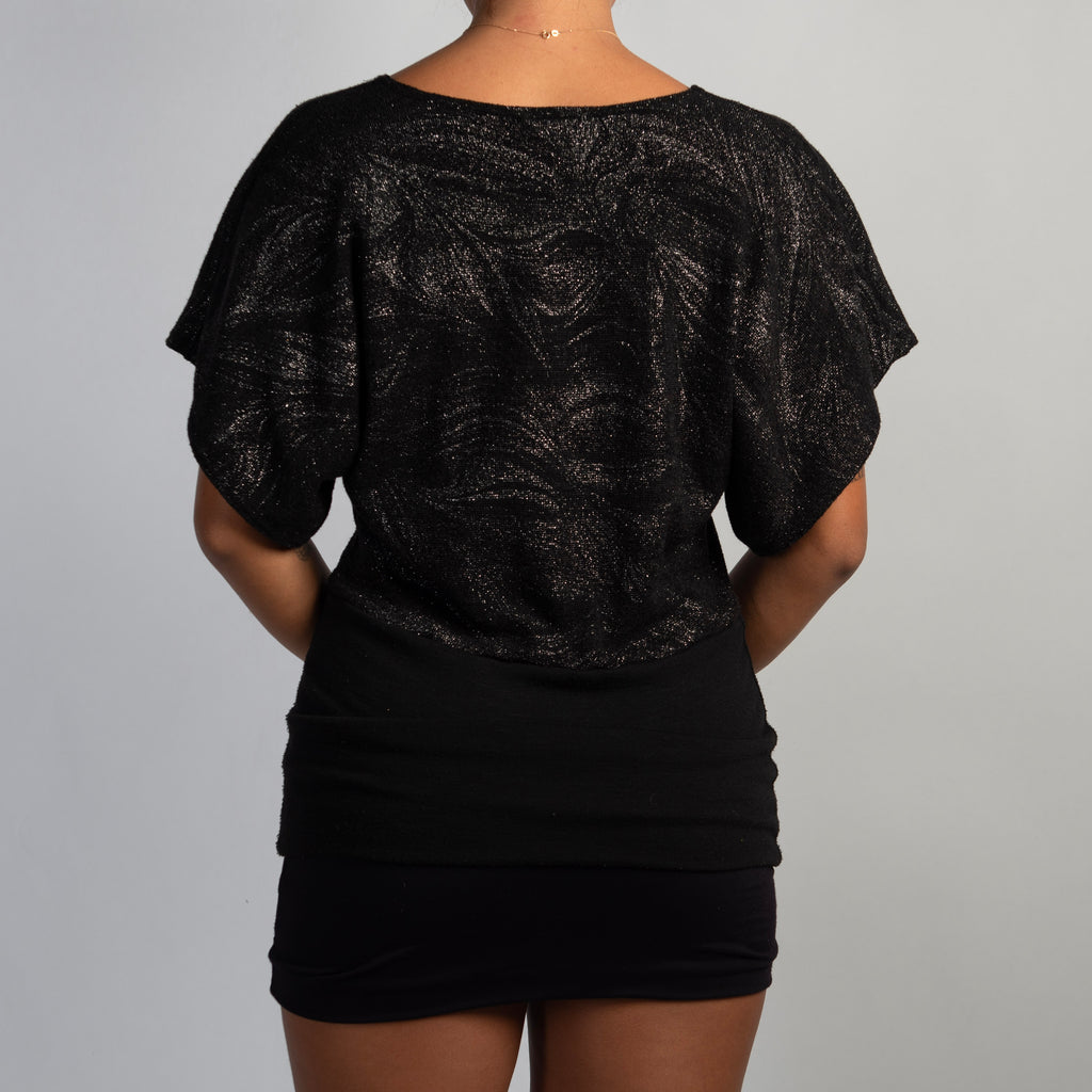 BLACK METALLIC TOP