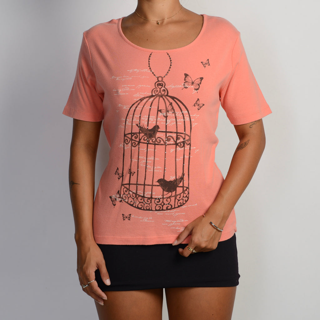 PEACH GRAPHIC TEE