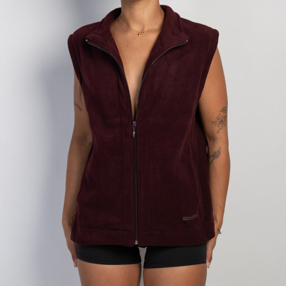 MAROON FLEECE GILET
