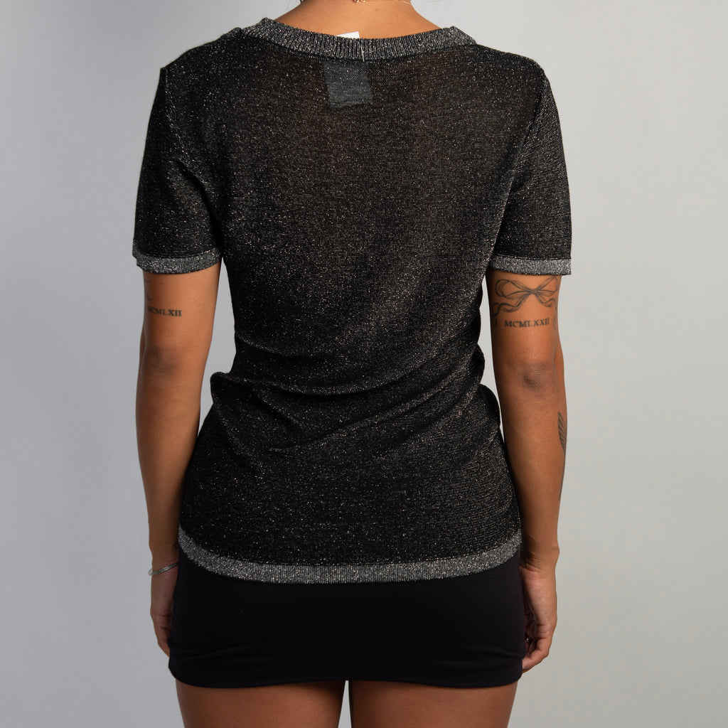 METALLIC KNIT TSHIRT
