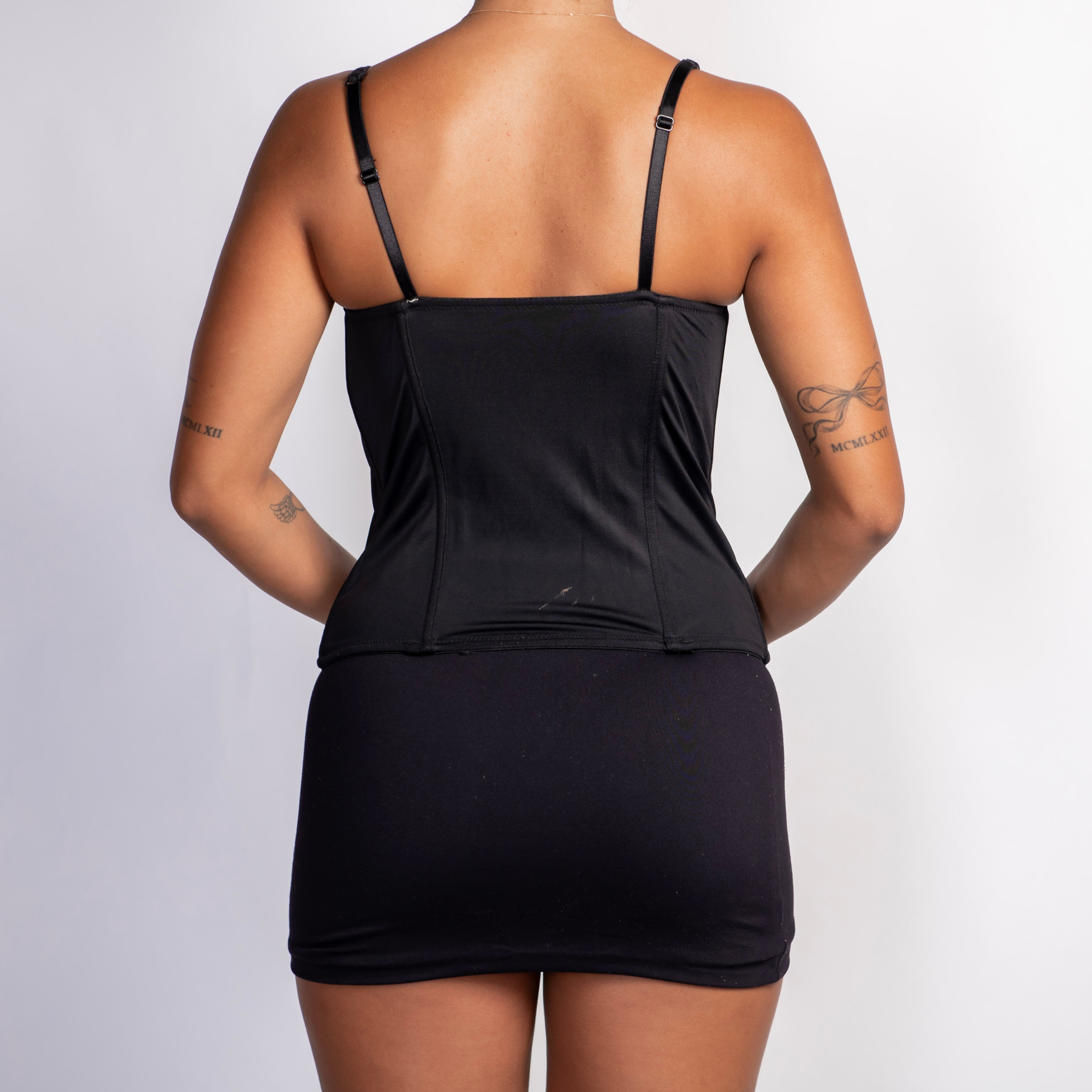 METALLIC LACE BUSTIER